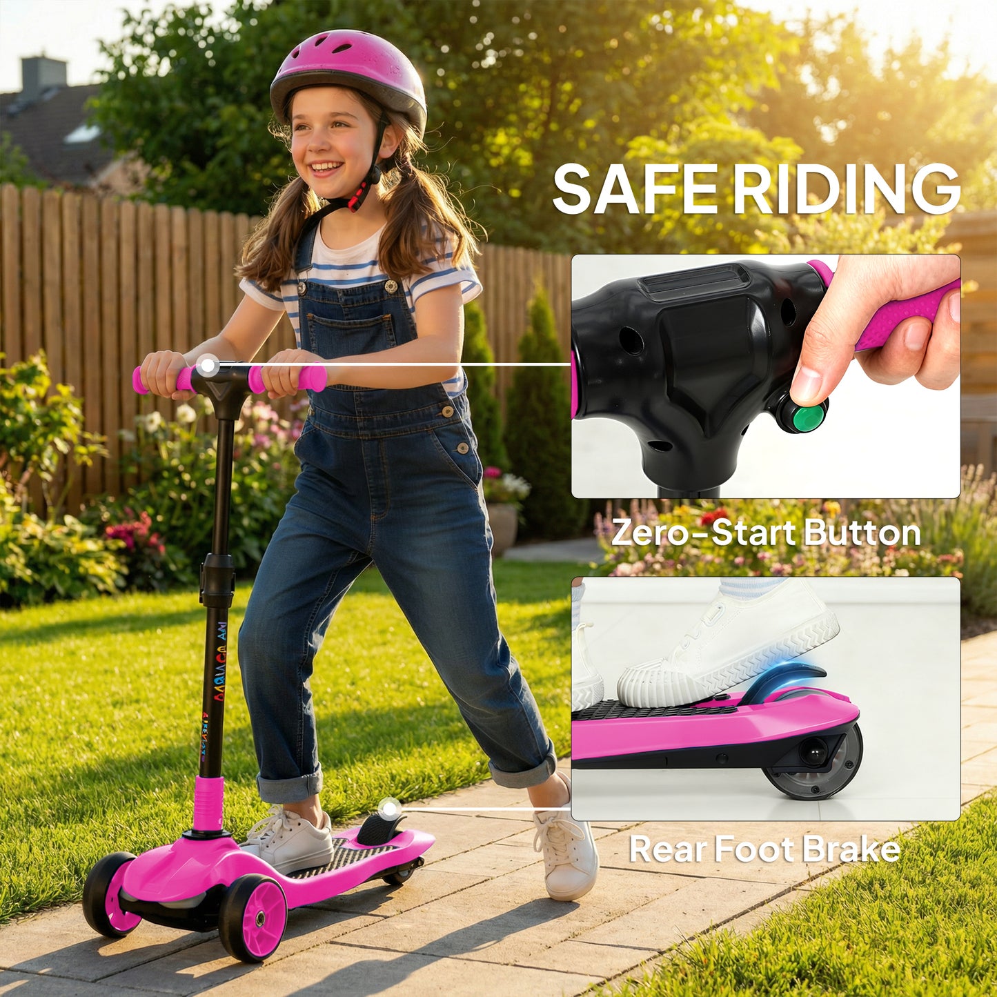 Three-Wheel Foldable Electric Scooter for Kids Aged 6-10 Years