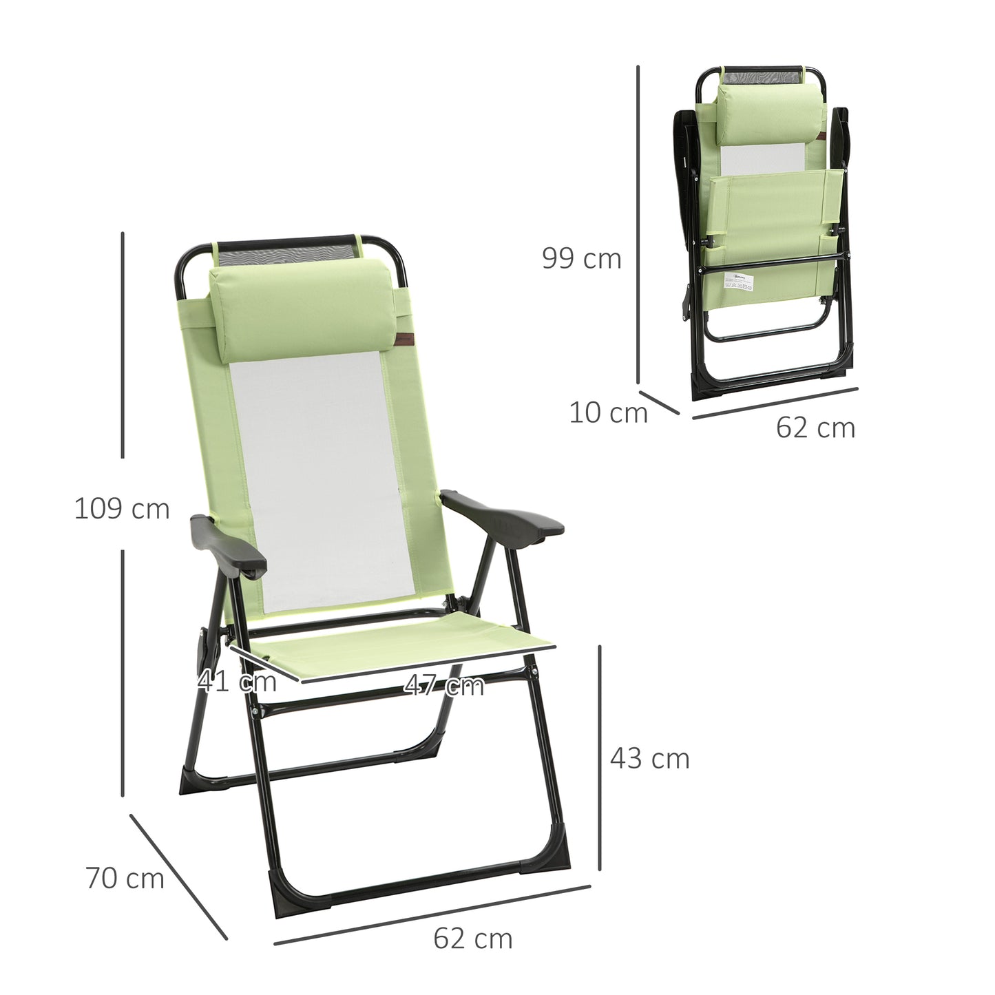 Folding Garden Chairs Set of 2