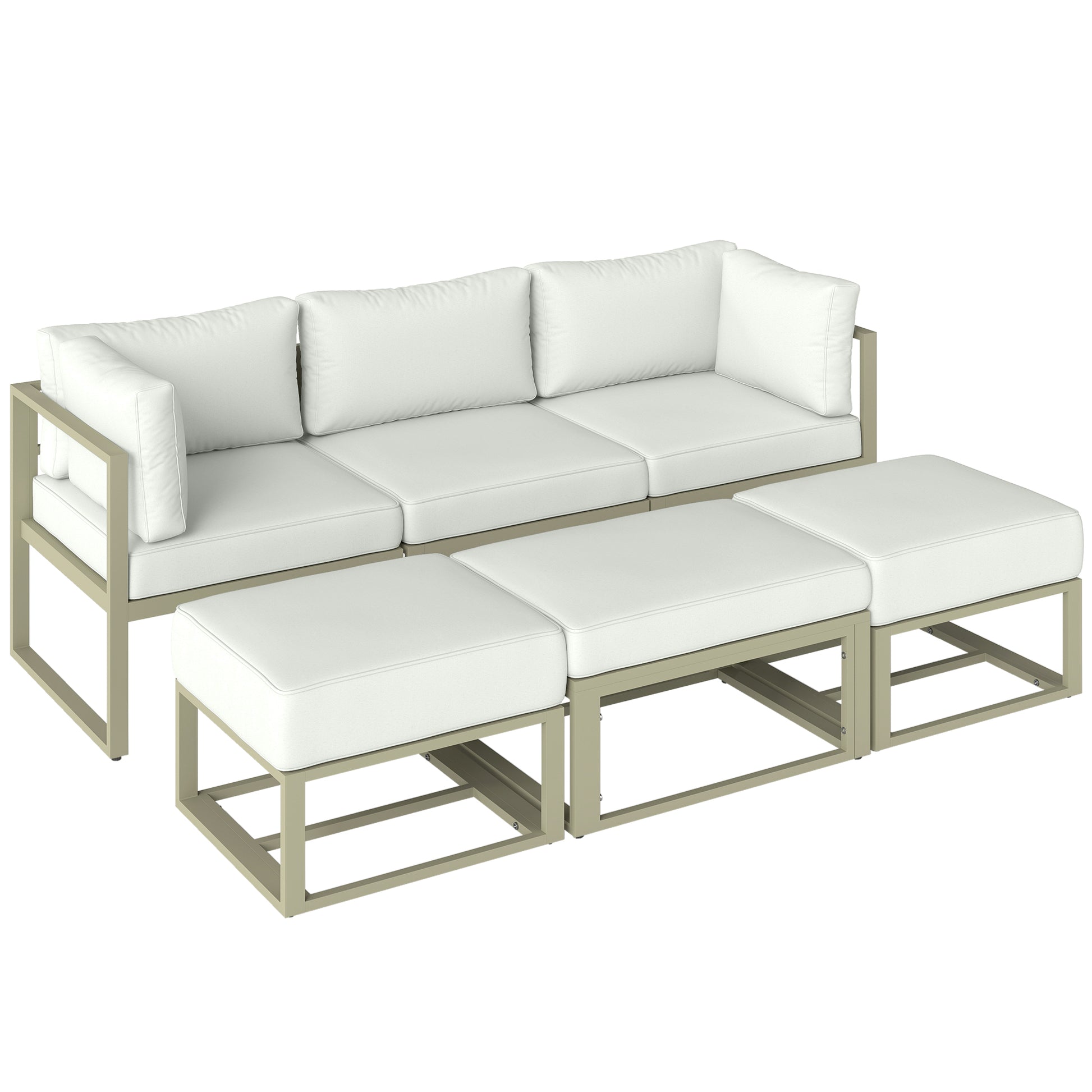Garden Daybed, 6 Piece Outdoor Sectional Sofa Set