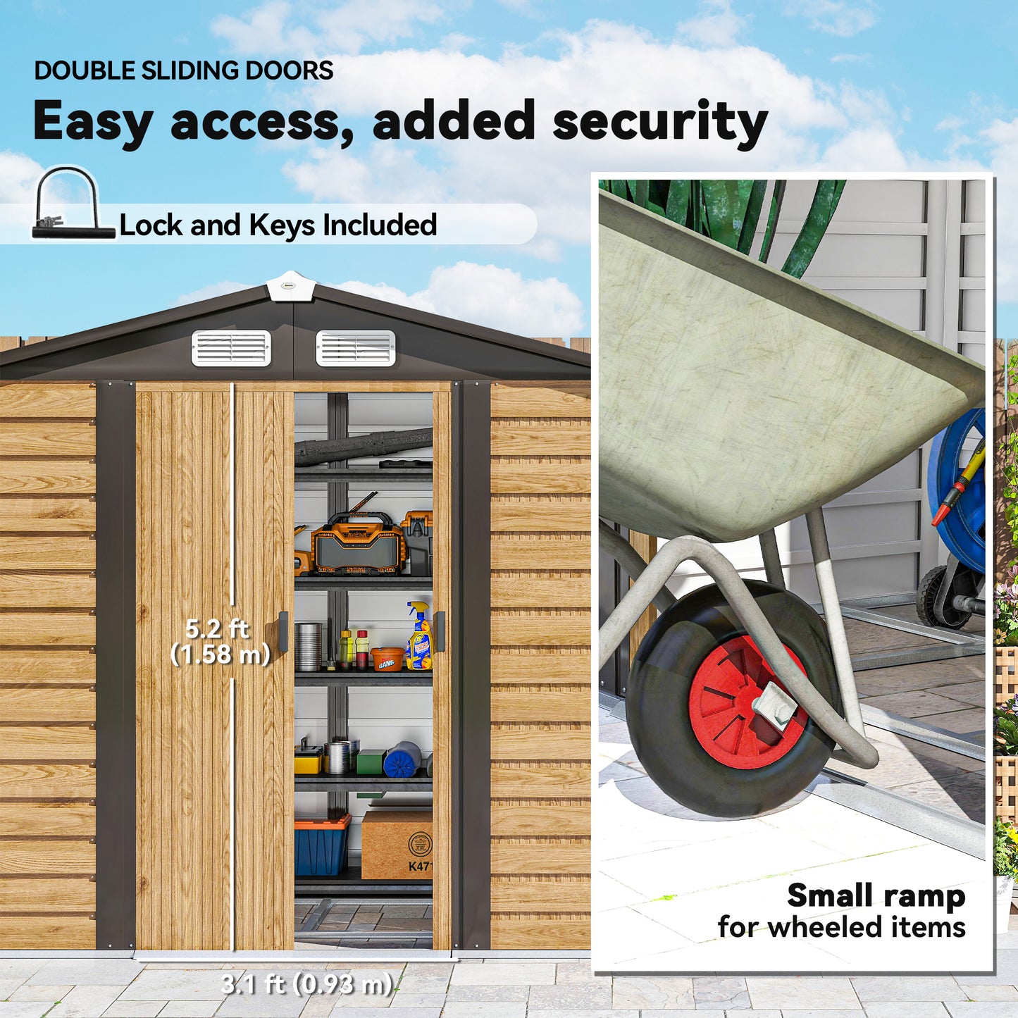 7 x 4ft Garden Shed, Easy to Assemble