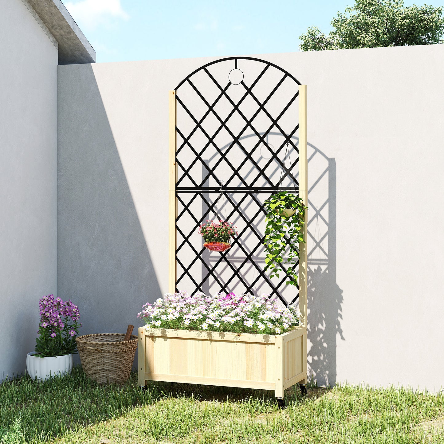 Raised Garden Bed with Metal Trellis (1)
