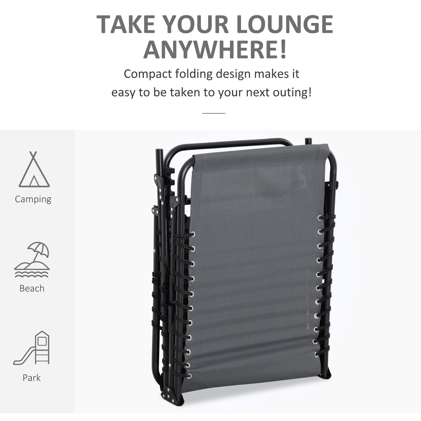 Portable Sun Lounger, Folding Camping Bed Cot