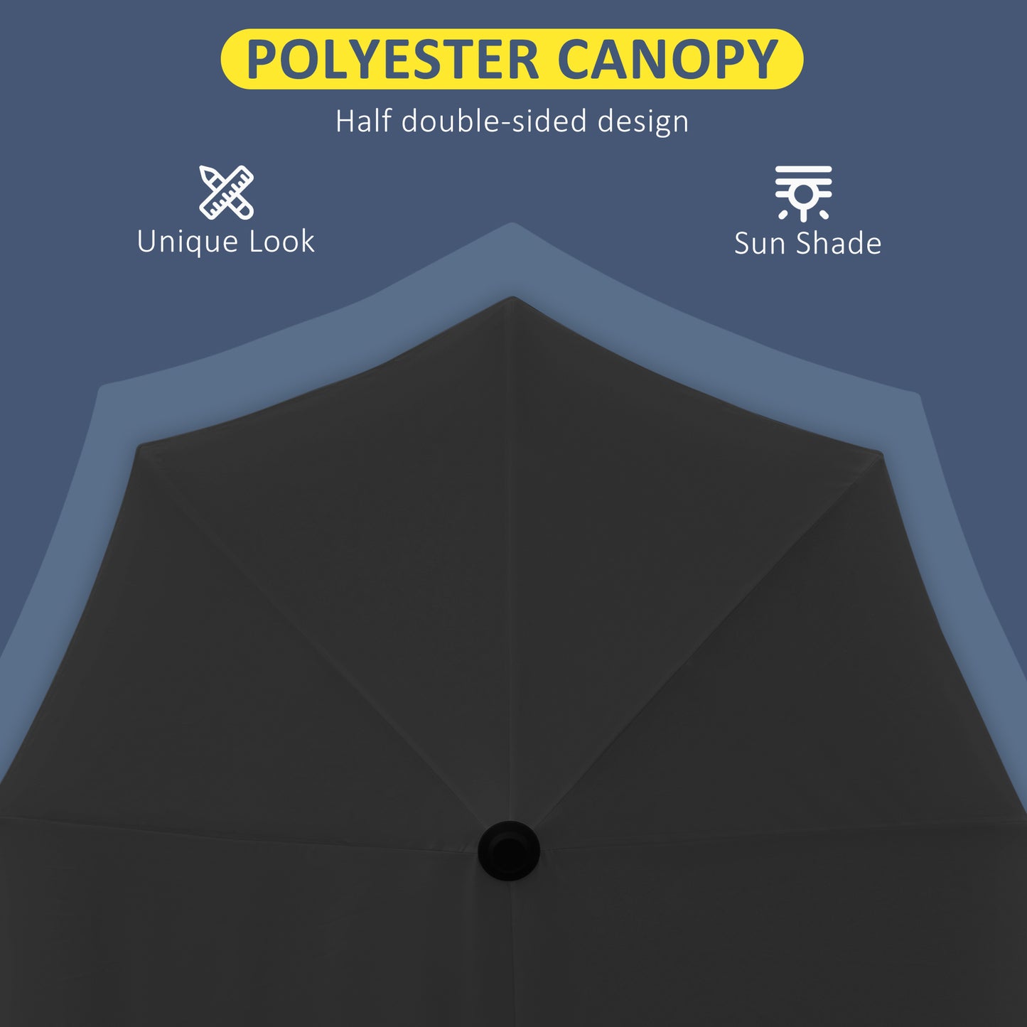 2m Half Parasol Market Umbrella Garden Balcony Parasol