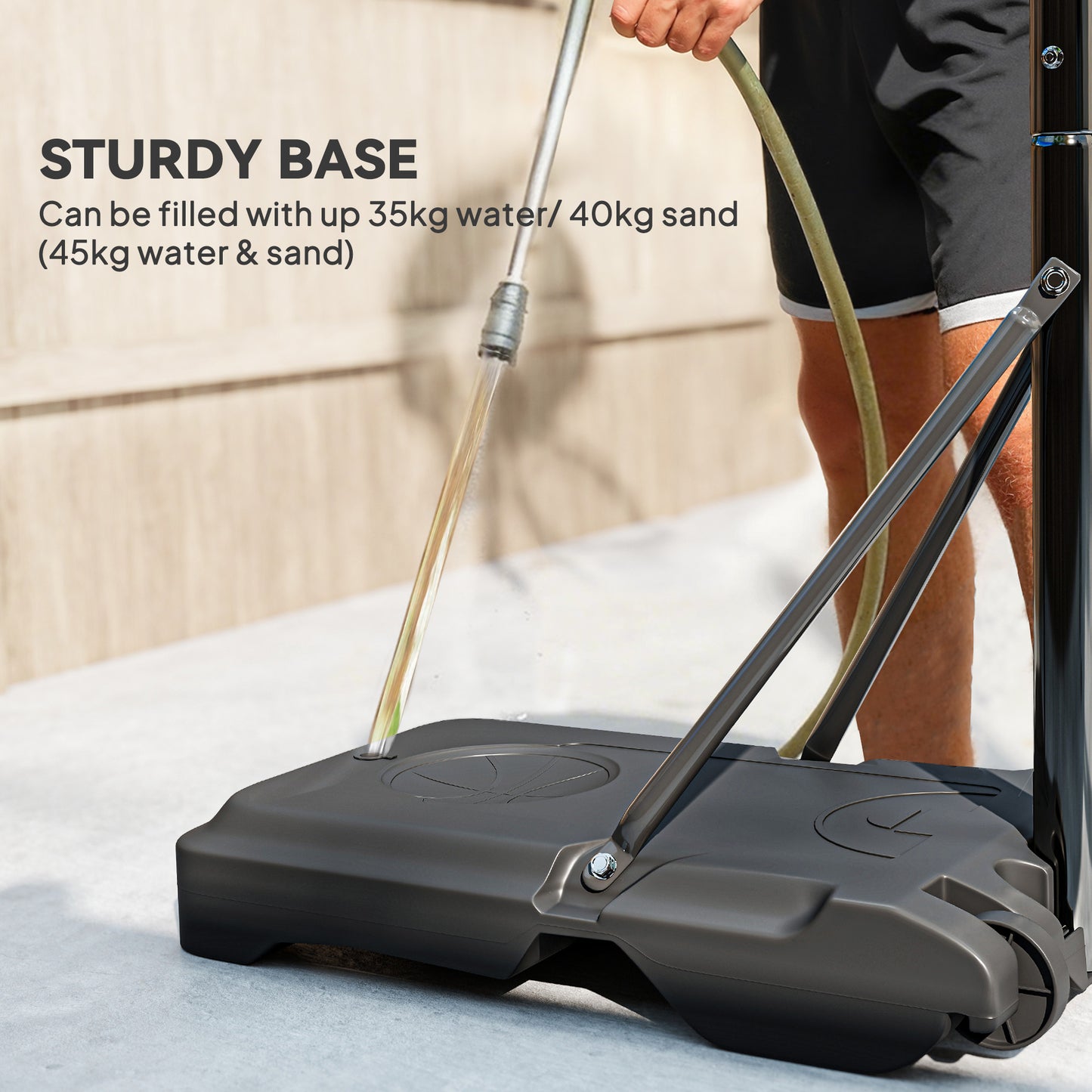 Adjustable Basketball Hoop and Stand, with Wheels and Weight Base