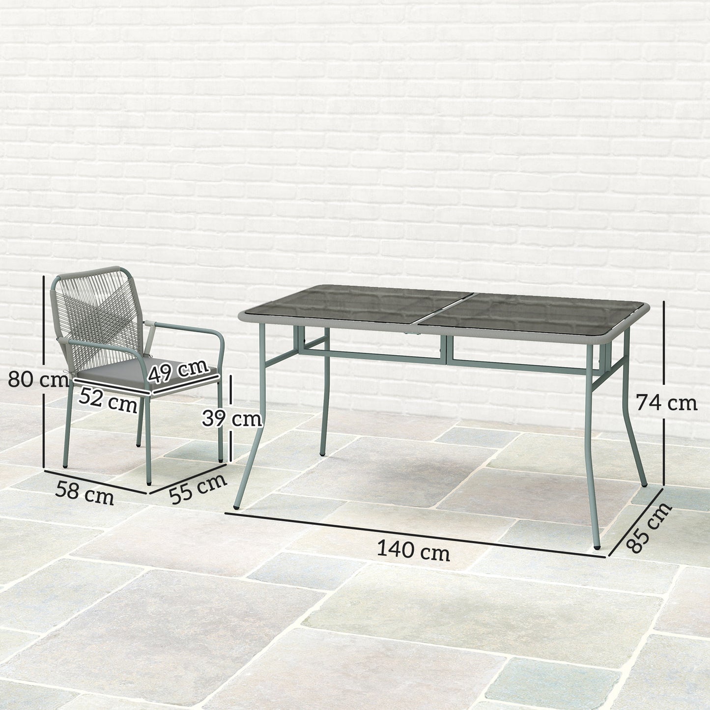 Five-Piece PE Rattan Garden Dining Set