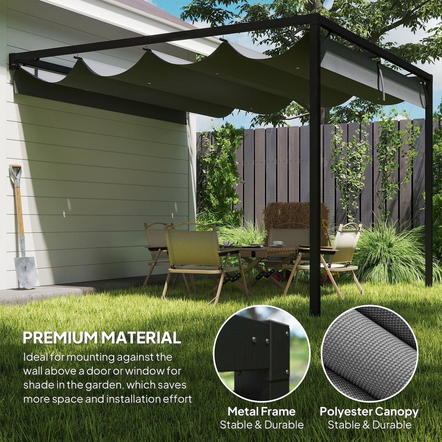 3 x 3 m Pergola, with Sliding Canopy