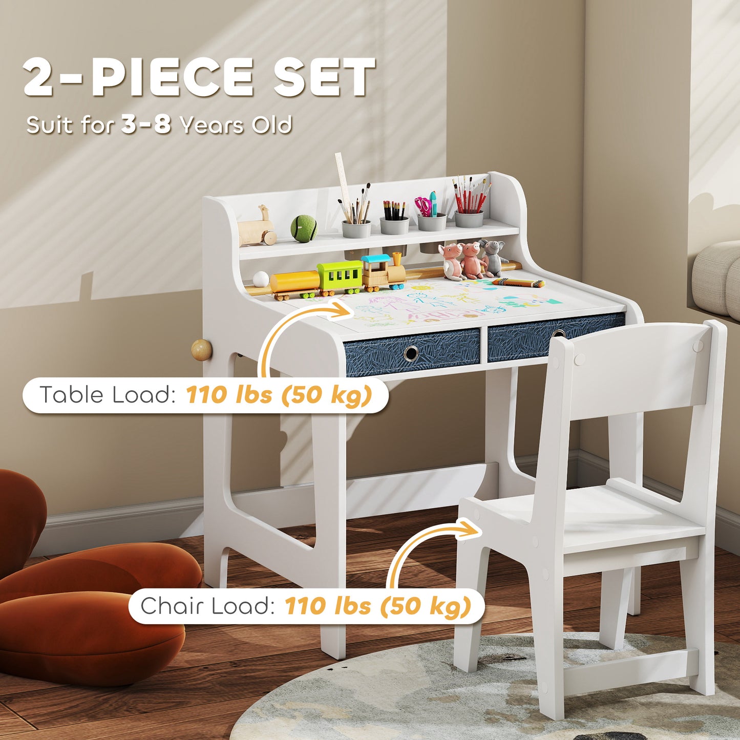 Art Table and Chair Set for children