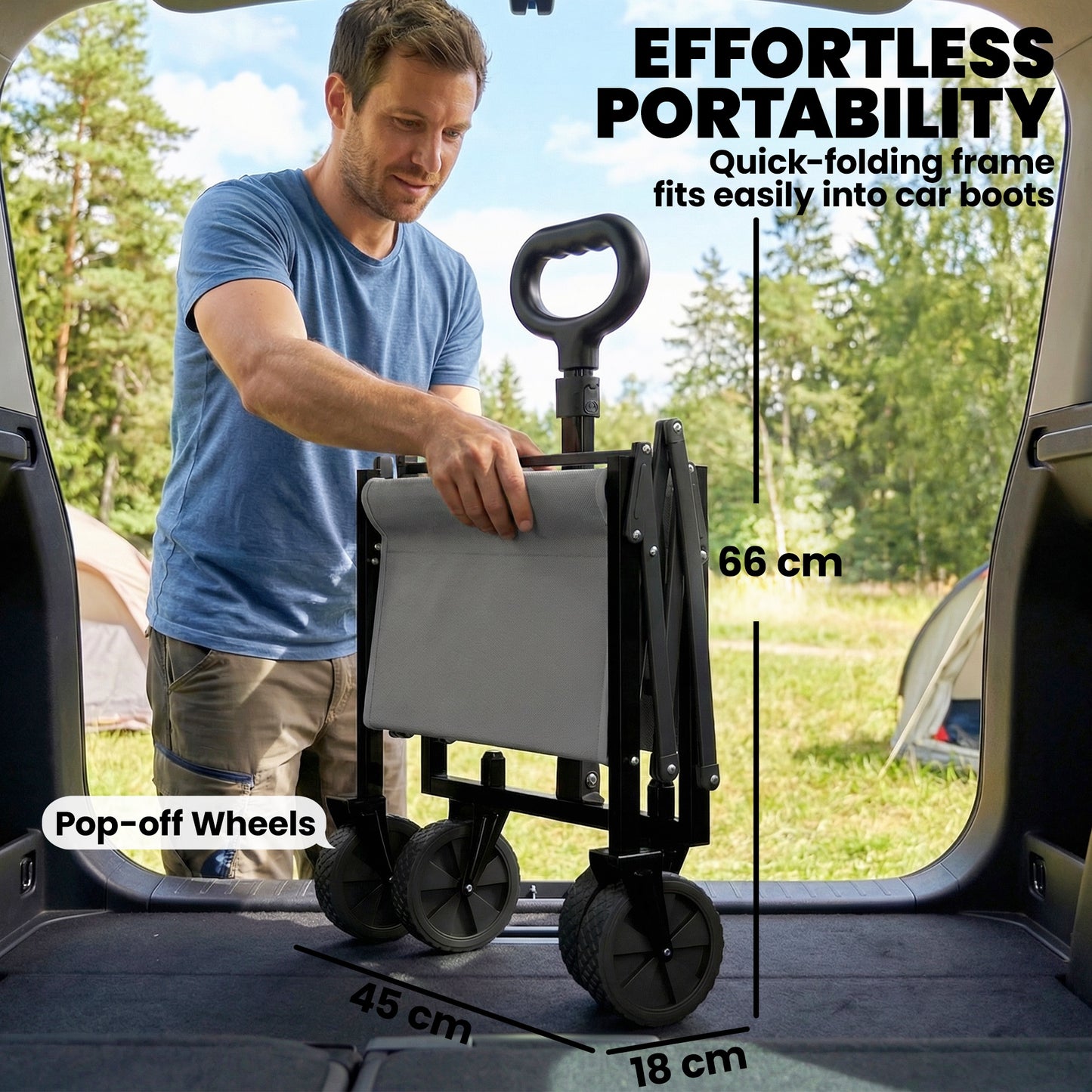 60L Foldable Festival Trolley on Wheels