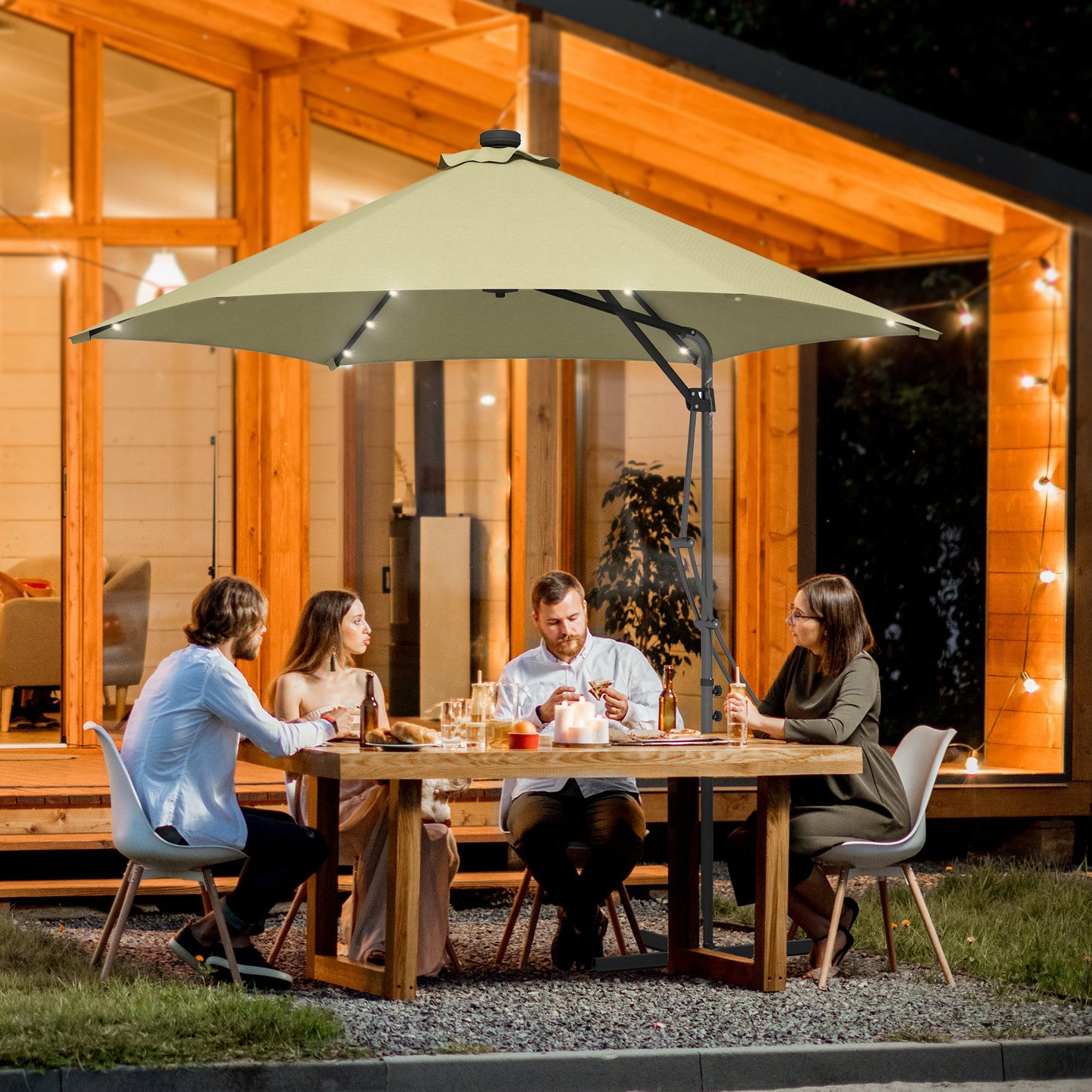3(m) Solar LED Cantilever Parasol