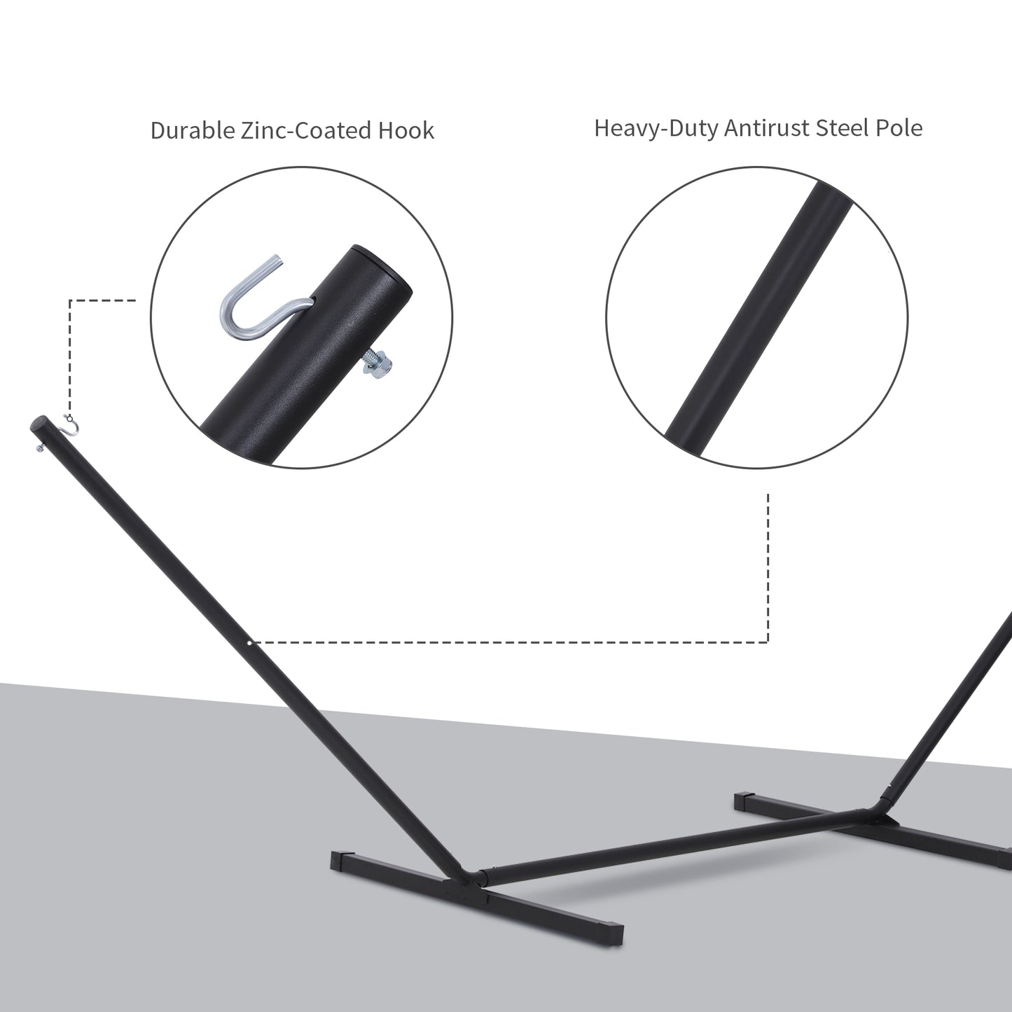 3.6m Extra-long Universal Hammock Stand Metal Frame Garden Camping