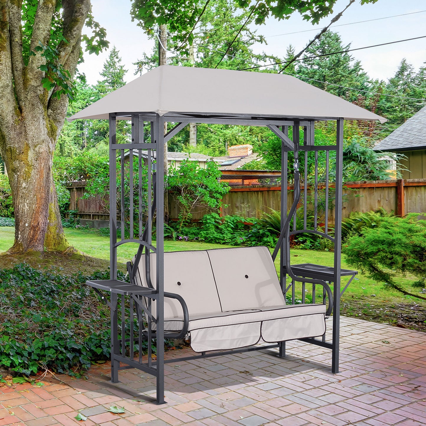 Outdoor Garden 2 Seater Canopy Swing Chair Seat Porch Loveseat
