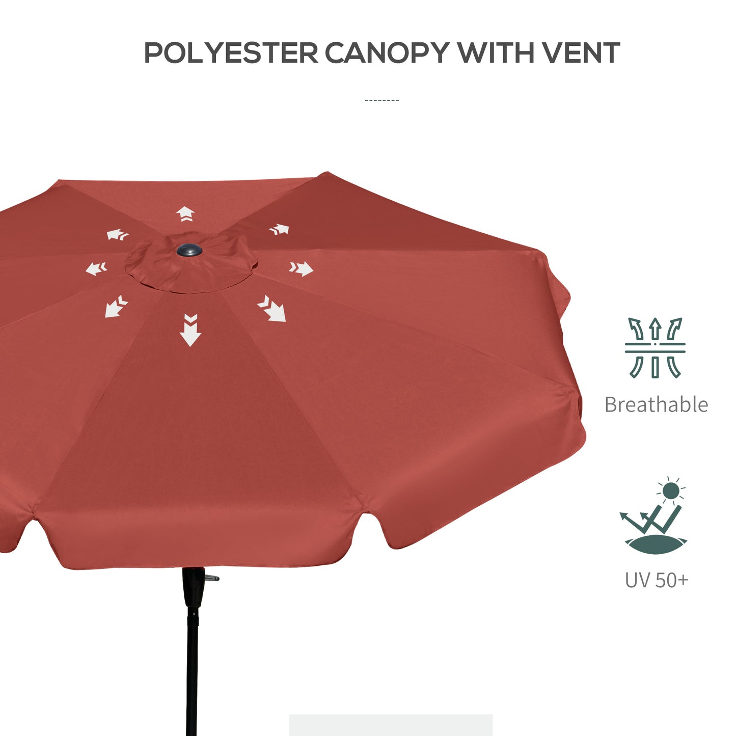 2.7m Patio Parasol Garden Umbrellas Outdoor Sun Shade Table Umbrella