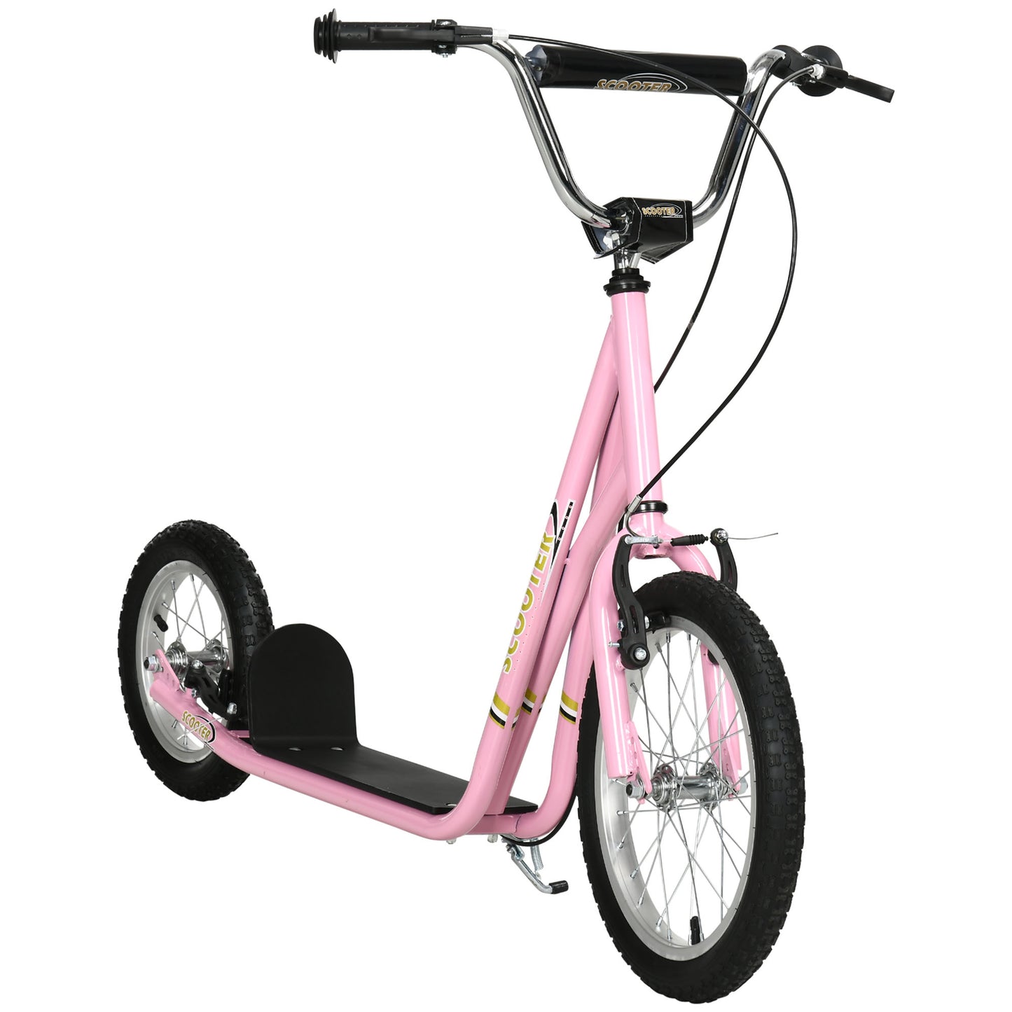 Kids Scooter, Teen Kick Scooter with Rubber Wheels, 16" Front Wheel