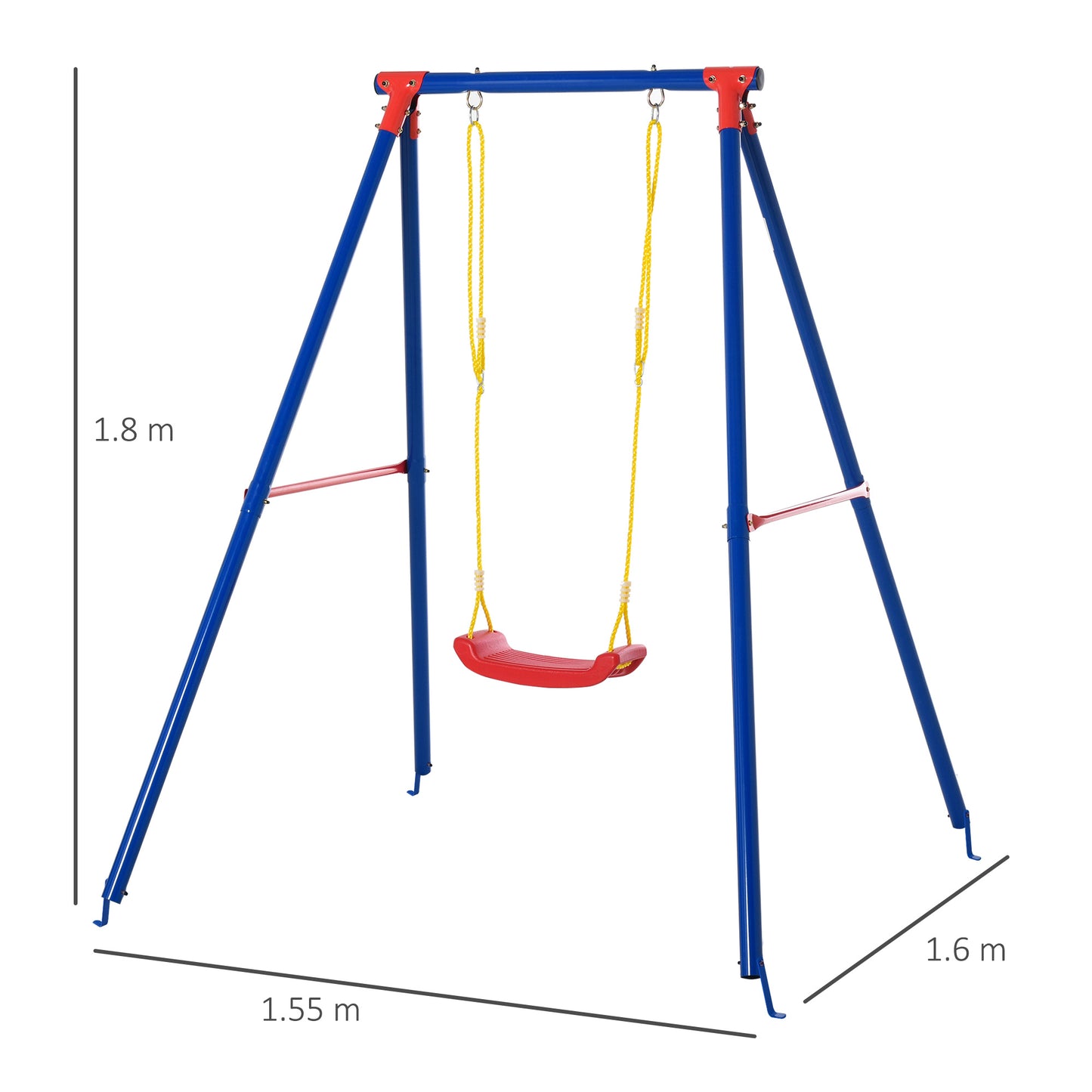 Kids Swing Set Toddler Swing Adjustable Rope Heavy Duty A-Frame