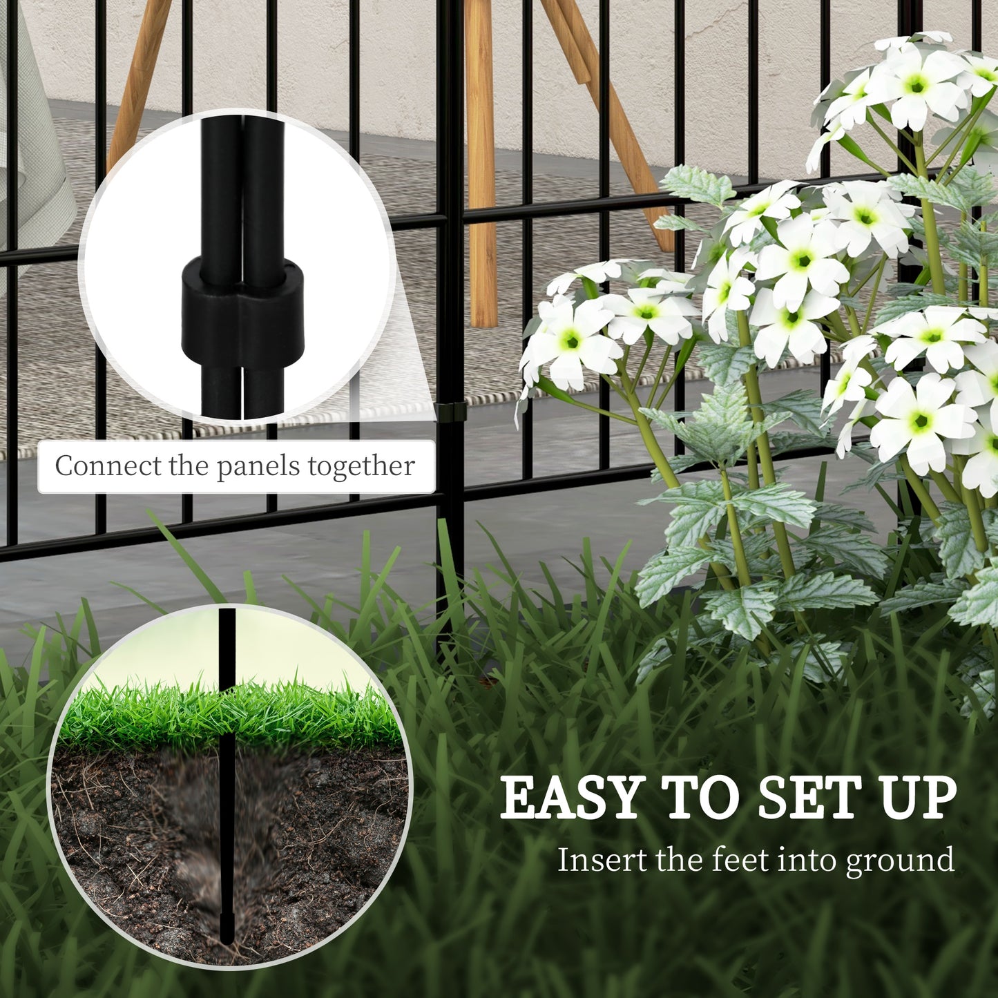Metal Decorative Outdoor Picket Fence Panels