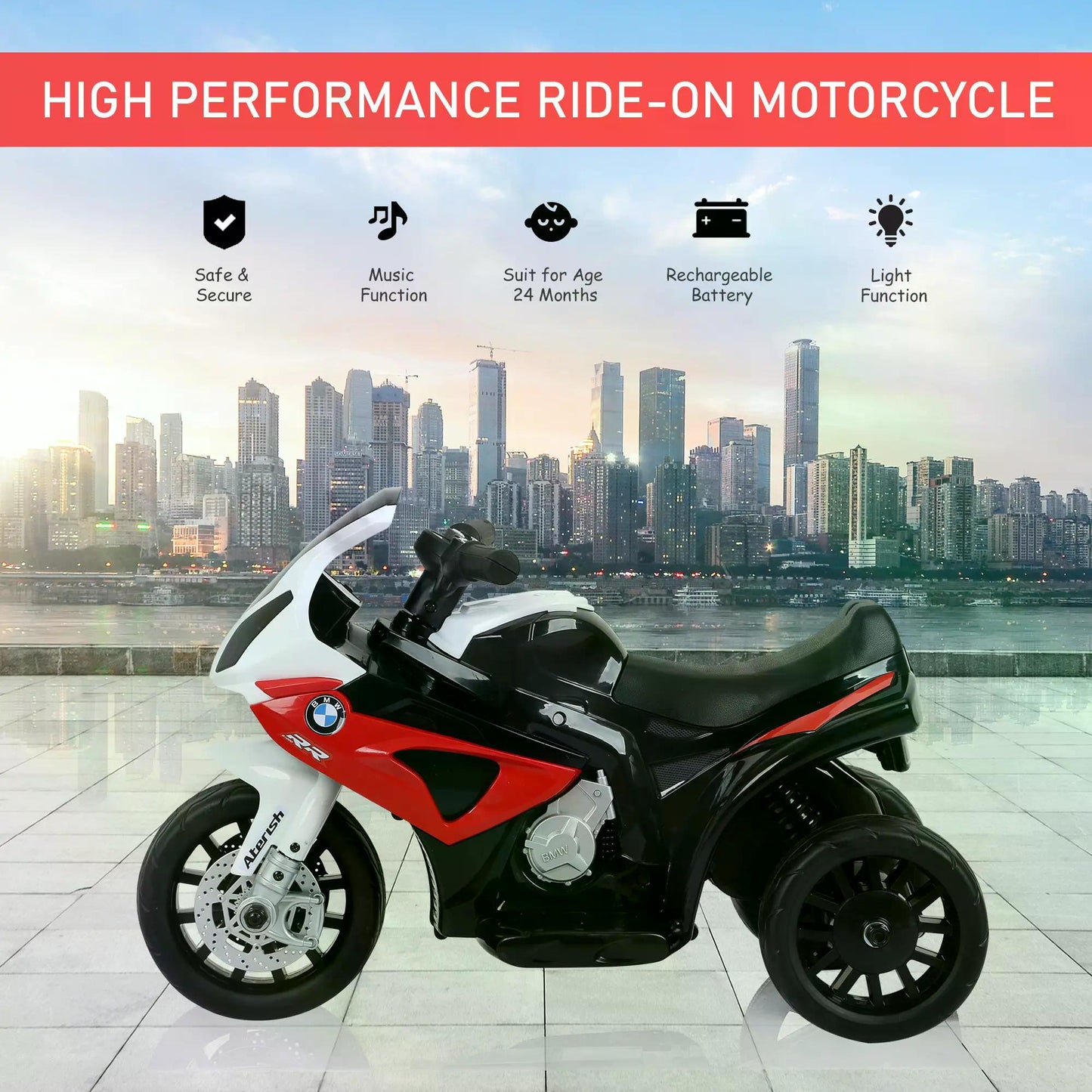 Electric Motorbike for Kids Ride on BMW Motorbike W/Headlights