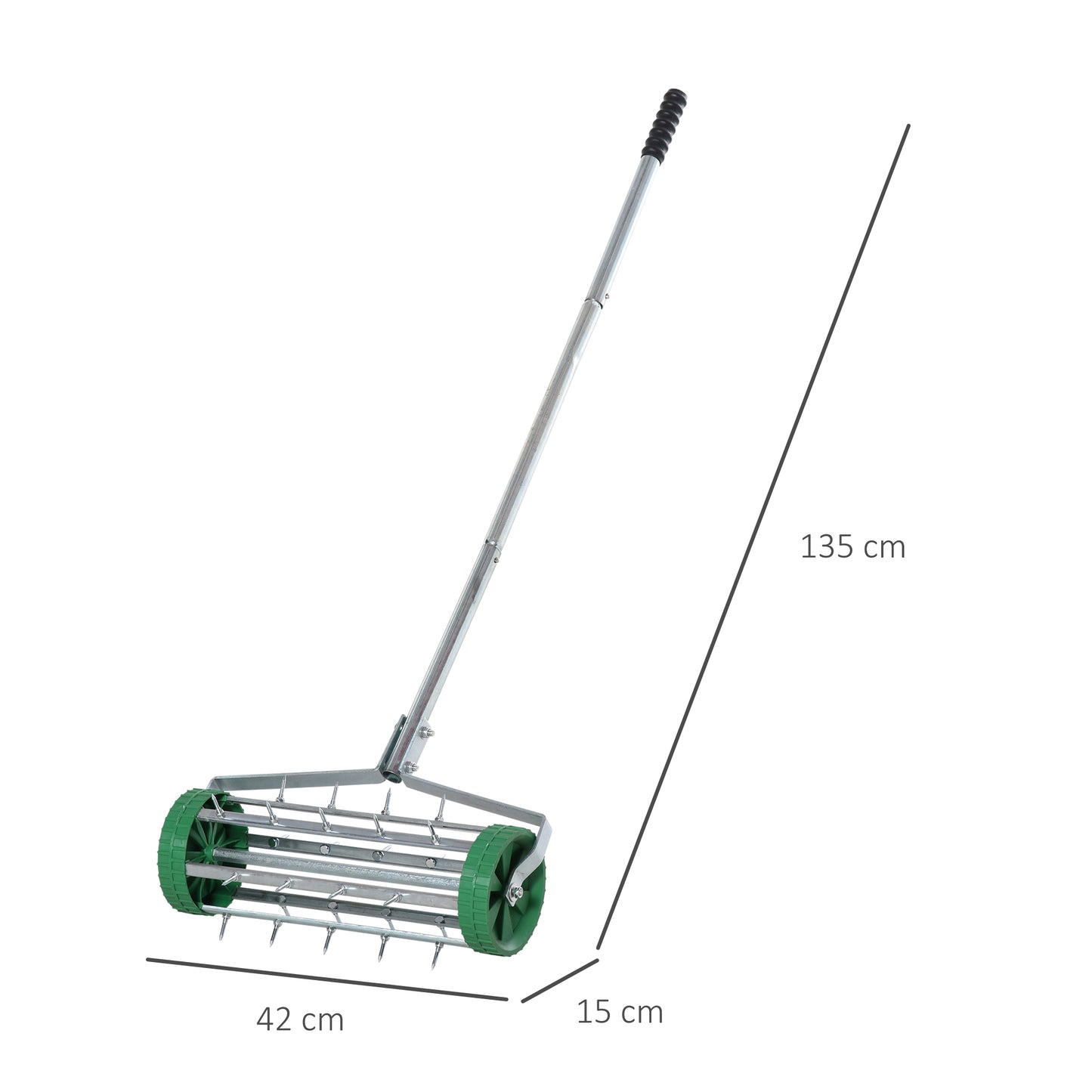 Garden Rolling Lawn Aerator Heavy Duty Steel Grass Roller w/