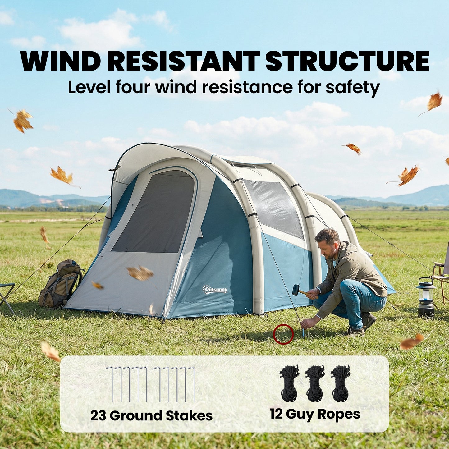 Inflatable Camping Tent w/ Air Pump