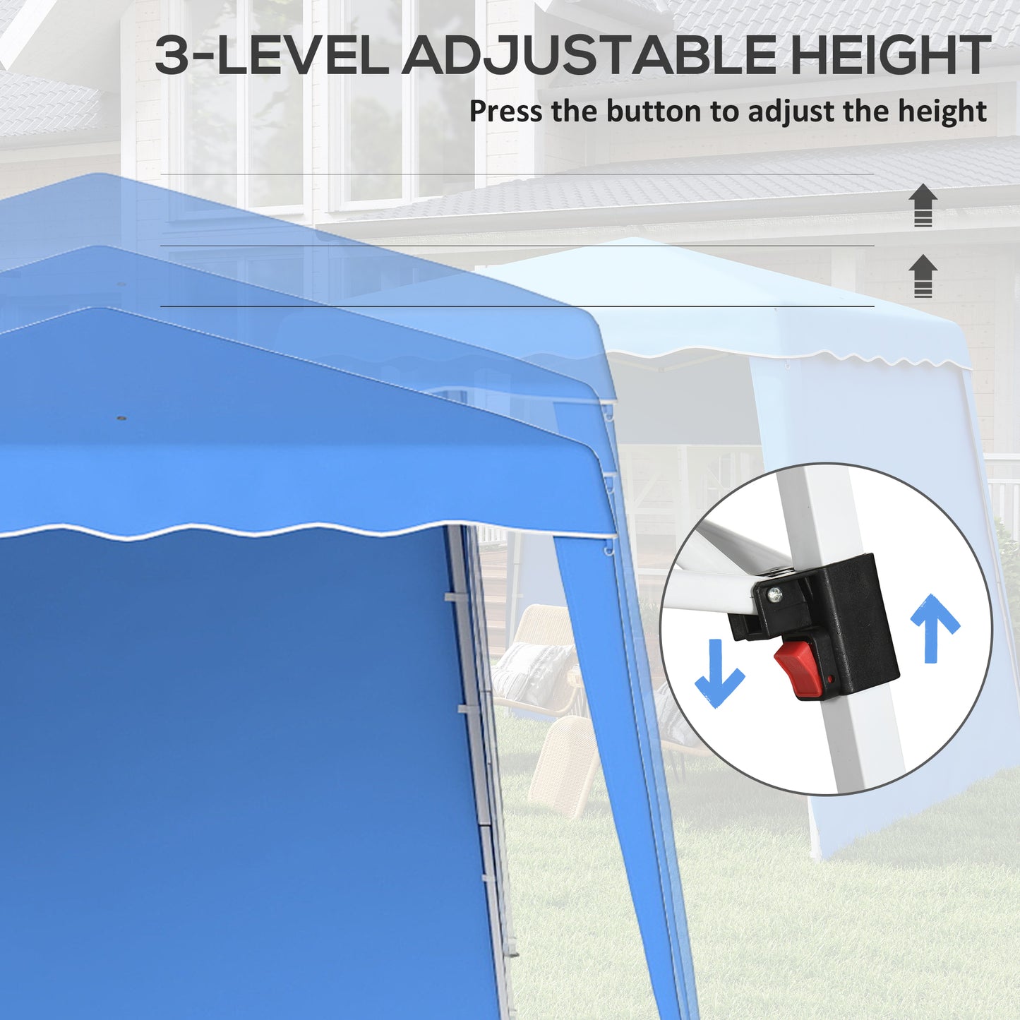 2.4 x 2.4m Two Wall Pop Up Gazebo