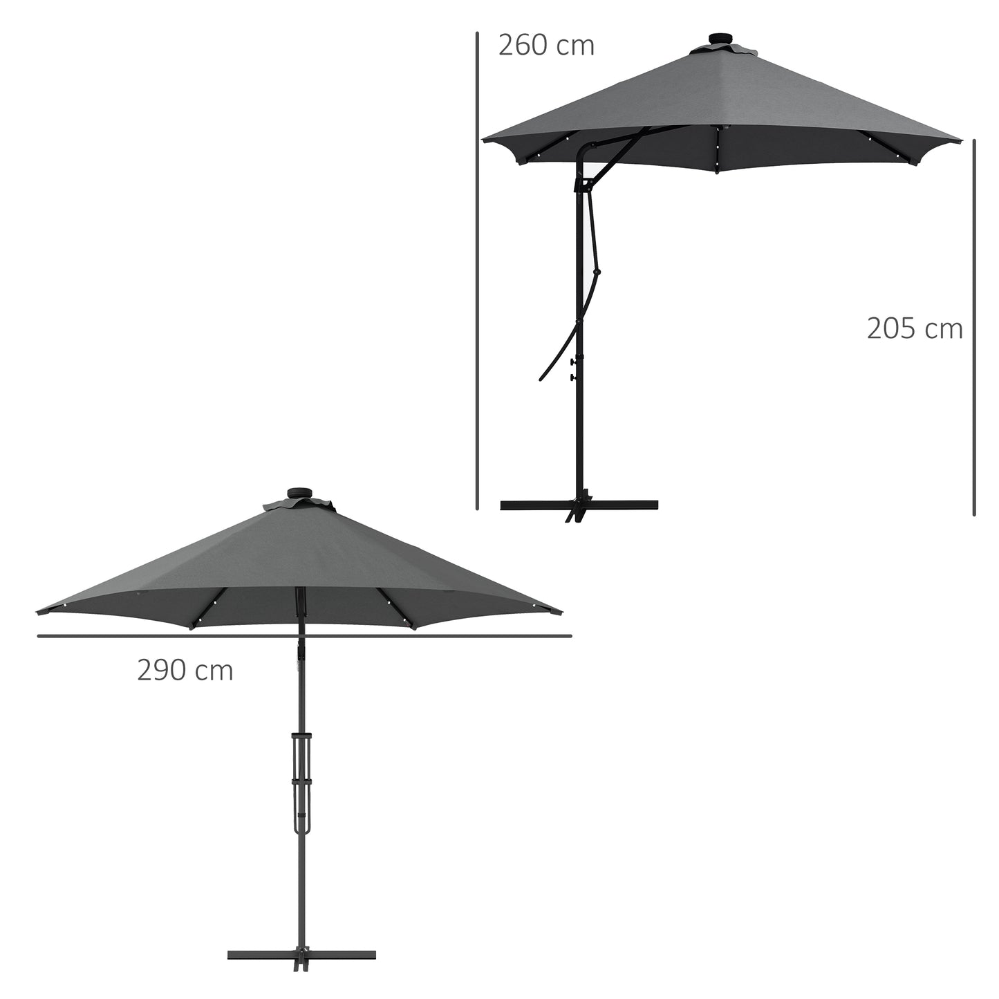3(m) Solar LED Cantilever Parasol