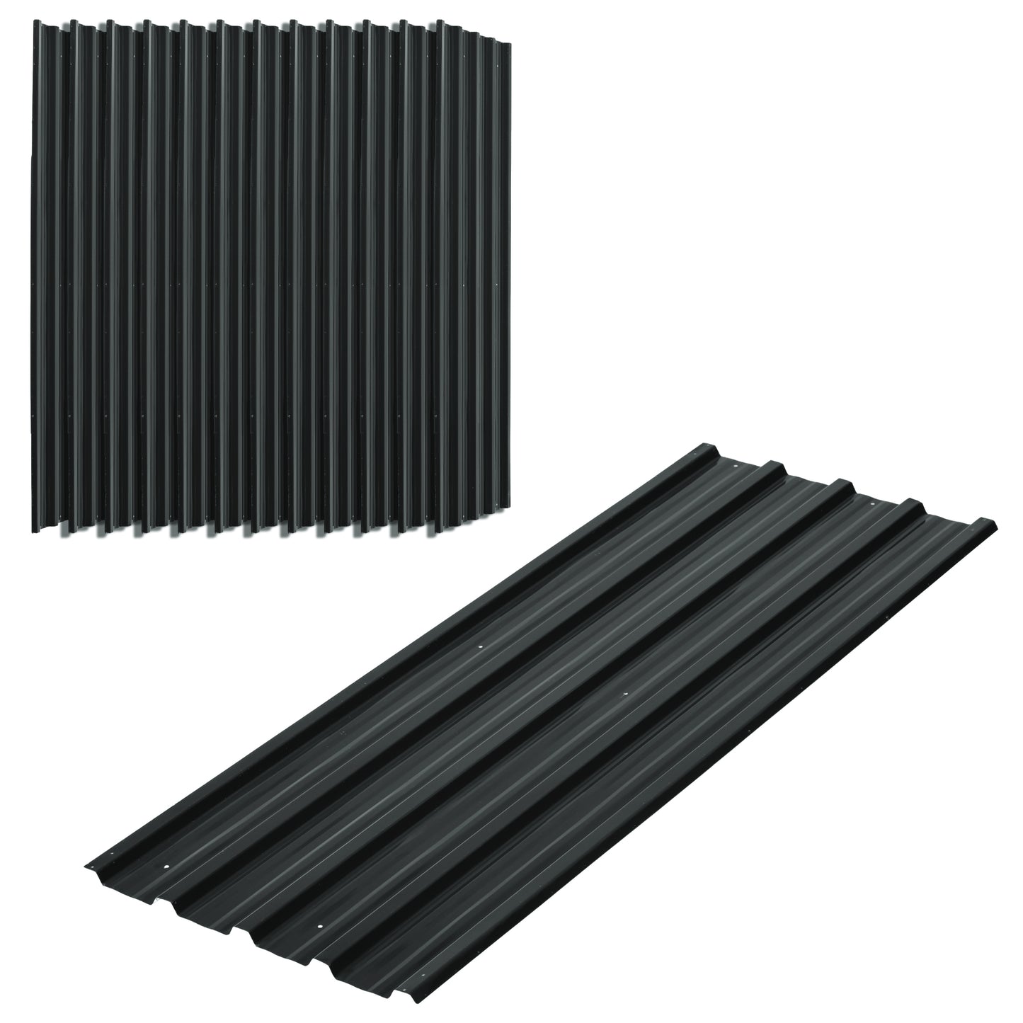 Set of 12 Corrugated Steel Roof Sheet Panels
