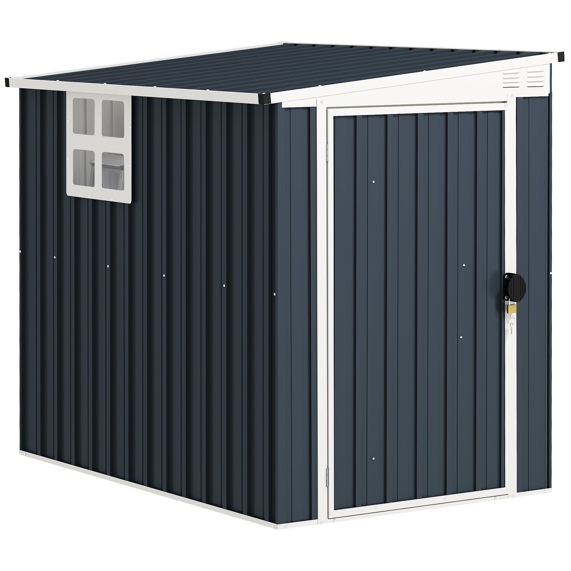 4 x 6ft Garden Metal Shed, Outdoor Storage Shed with Window