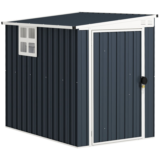 4 x 6ft Garden Metal Shed, Outdoor Storage Shed with Window