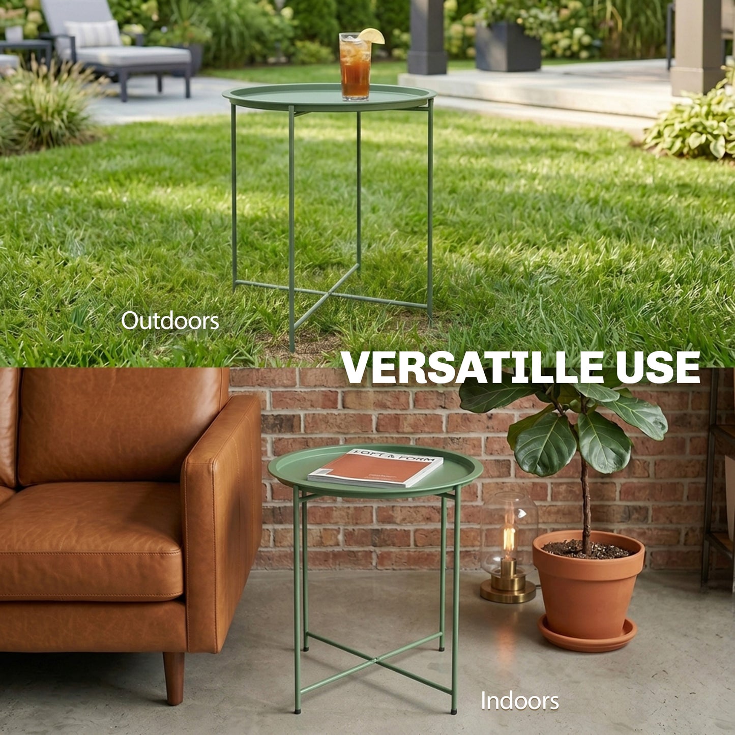Steel Removable Tray Top Garden Table - Blue