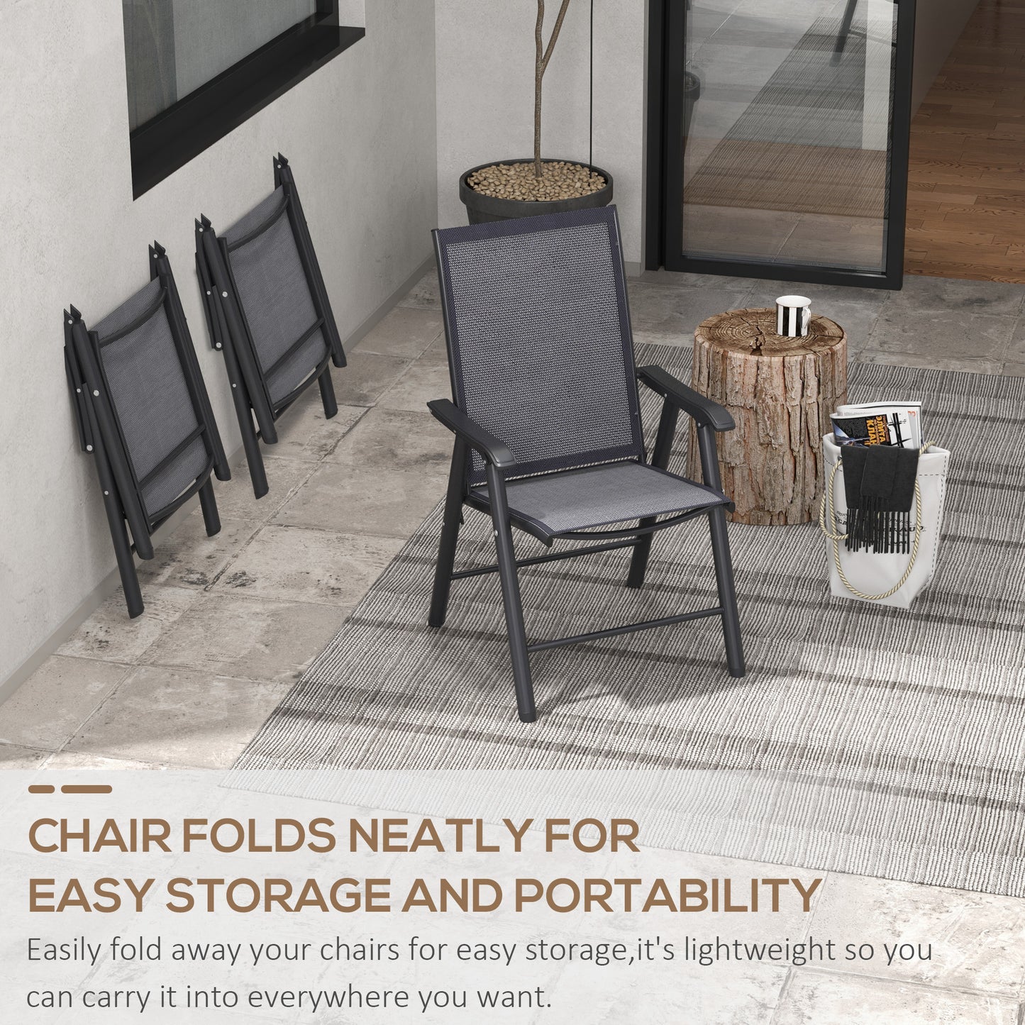 Folding Garden Chairs, Metal Frame Garden Chairs Outdoor Patio Park