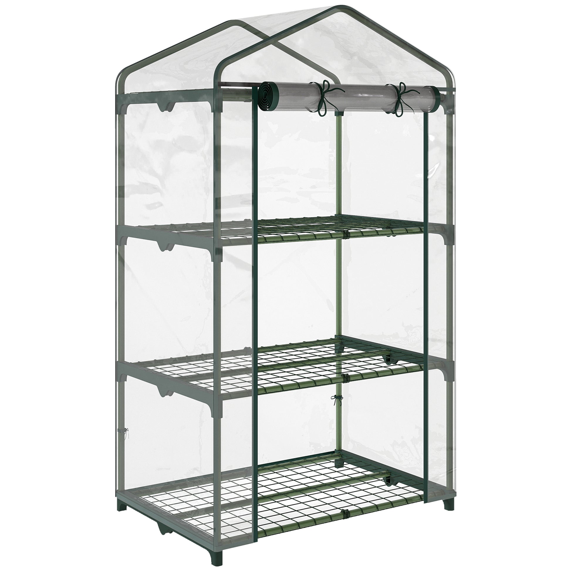 3 Tier Mini Greenhouse Portable Garden Grow House with Roll Up Door