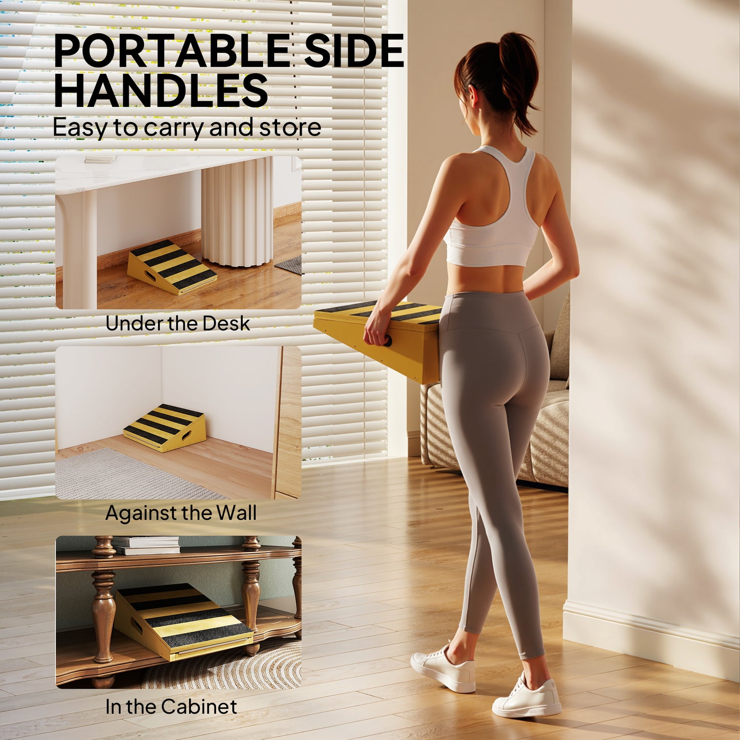 Portable Slant Board, Adjustable Incline Board Calf Stretcher