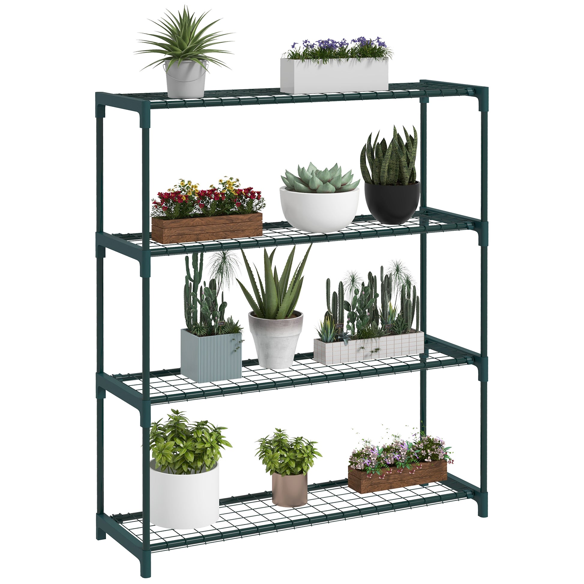 Four-Tier Steel Plant Shelf