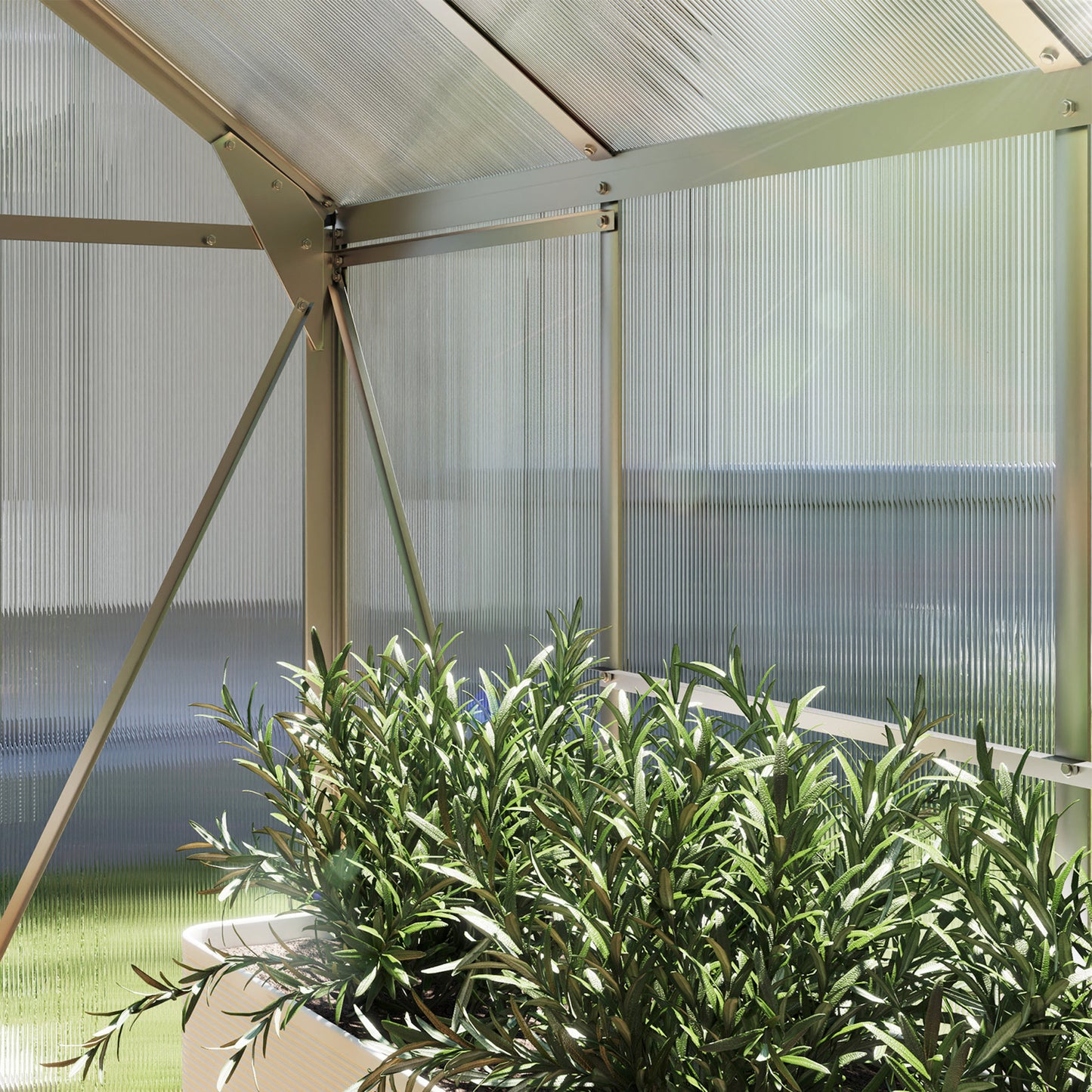 6 x 8ft Walk-In Greenhouse, with Sliding Door