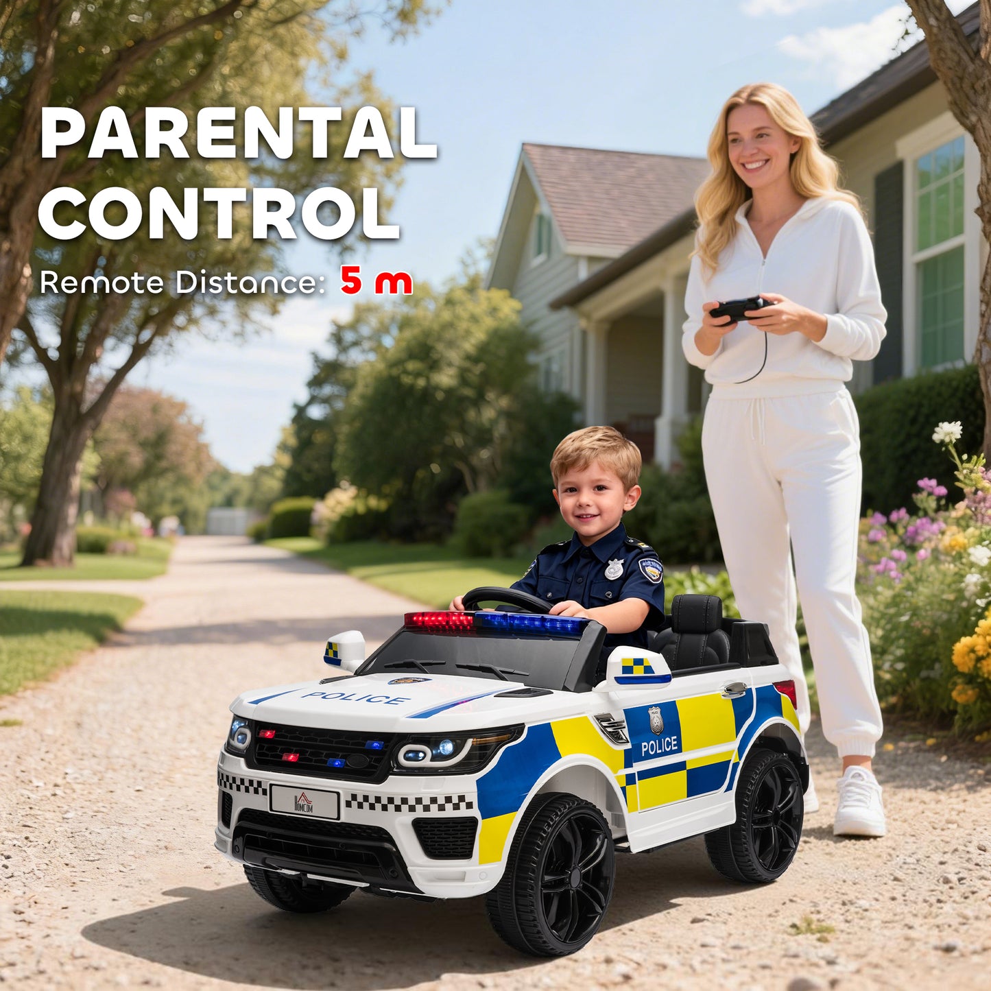 Ride on Police Kids Car 12V Electric Car for 3-6 Years