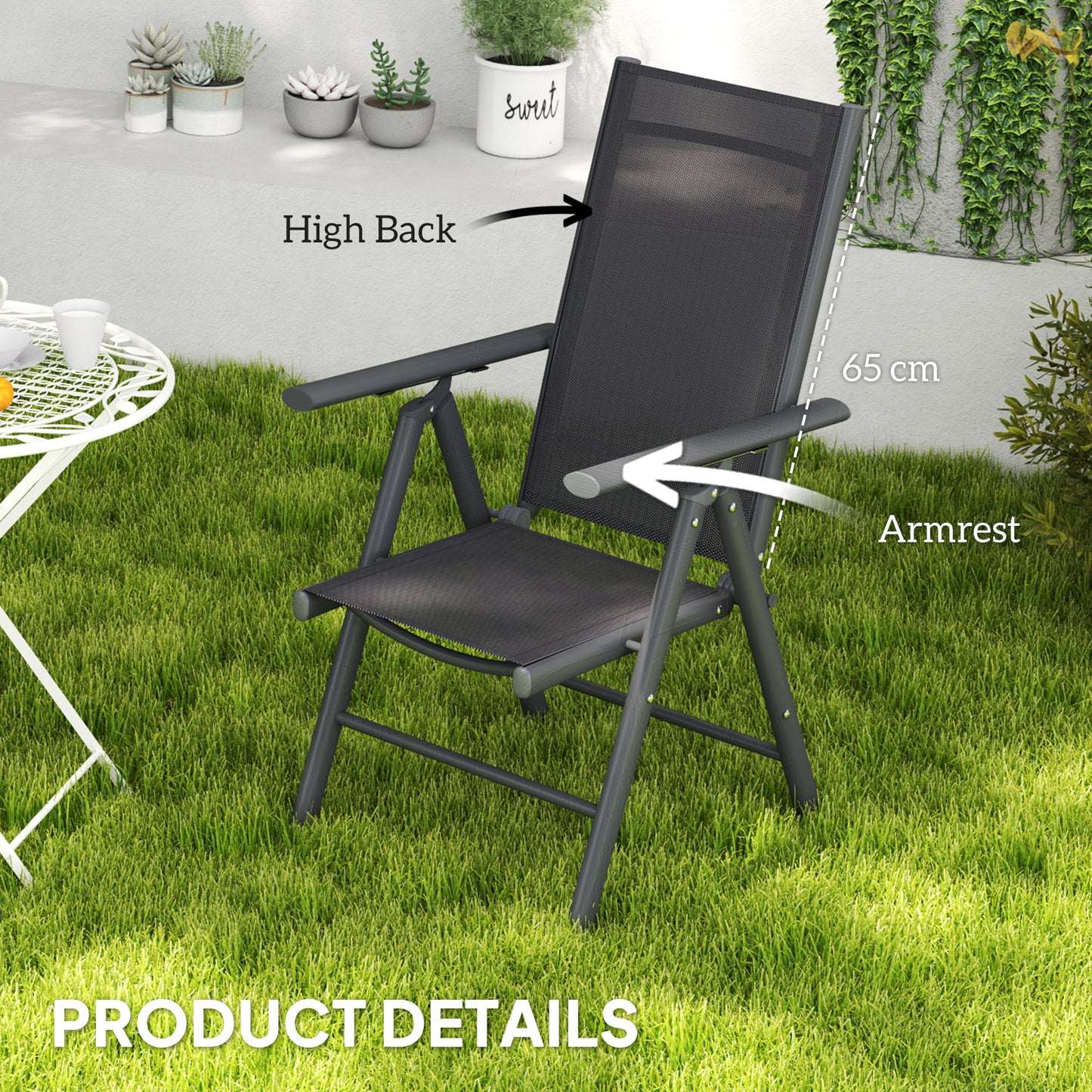 Set of 2 Folding Garden Chairs