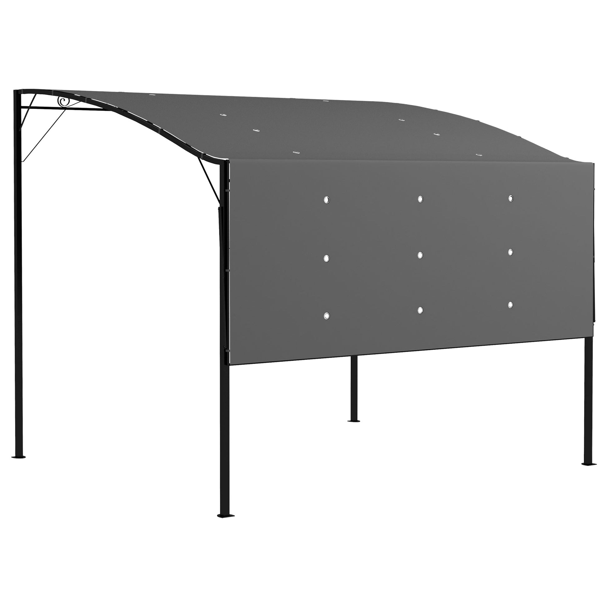 3 x 2.5m Patio Metal Gazebo Door Window Awning Wall Mount Metal