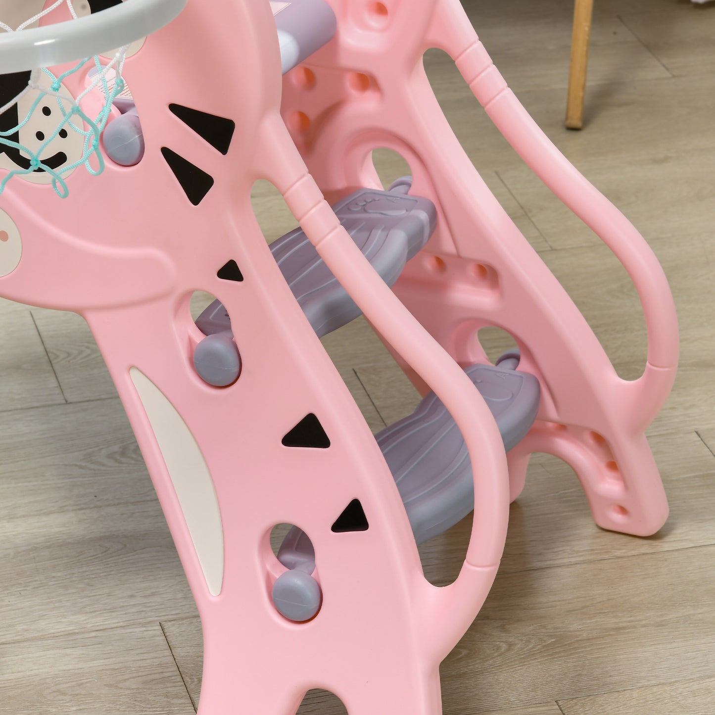 3 in 1 Baby Slide for Indoor Use with Climber, Basketball Hoop
