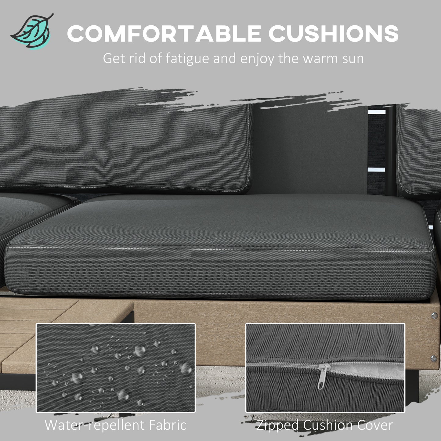 Three-Piece 'L' Garden Sofa Set