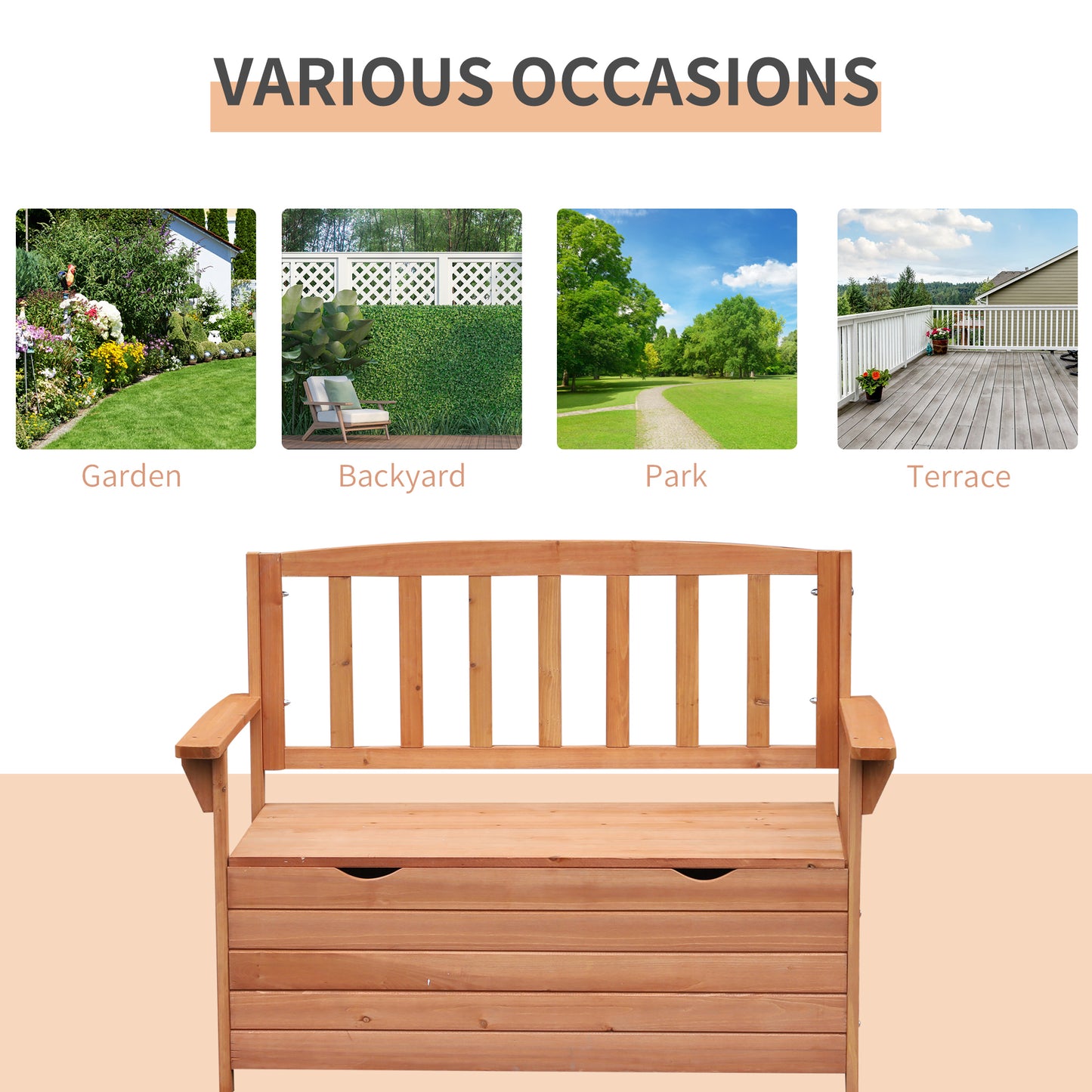 Two-Seater Garden Storage Bench
