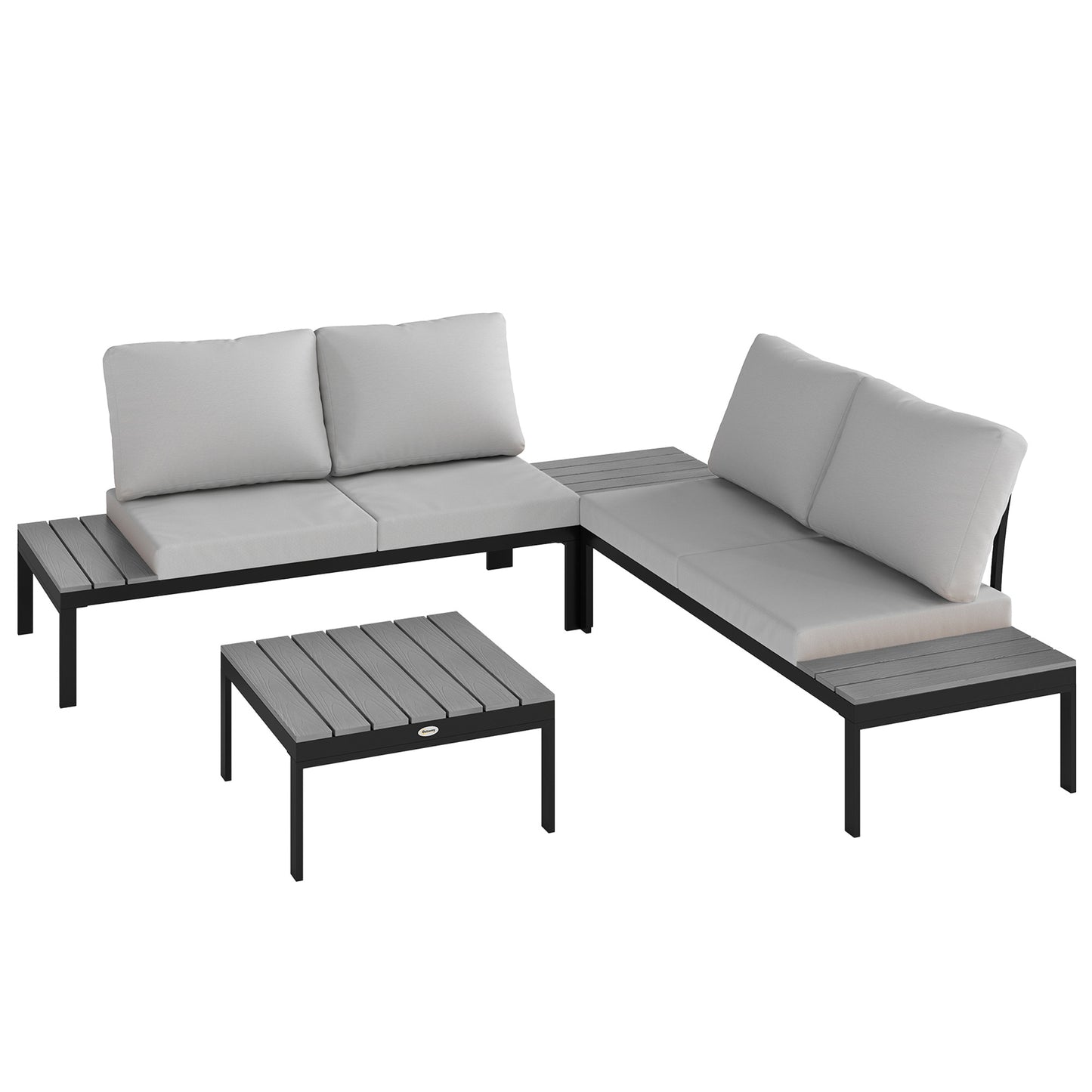 Four-Piece Garden Corner Sofa Set with 2 Loveseats and 2 Coffee Tables