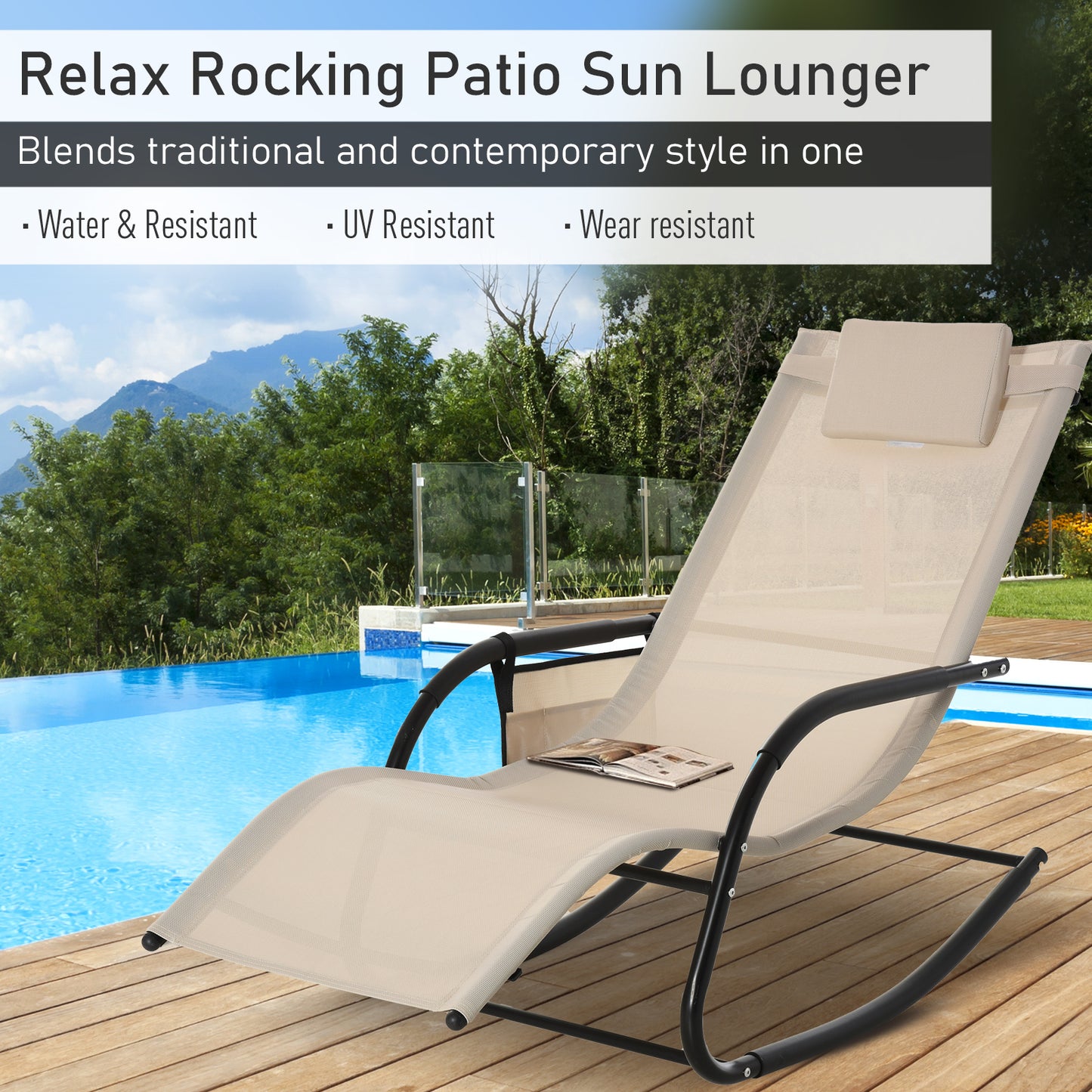 2PCs Outdoor Garden Rocking Chair