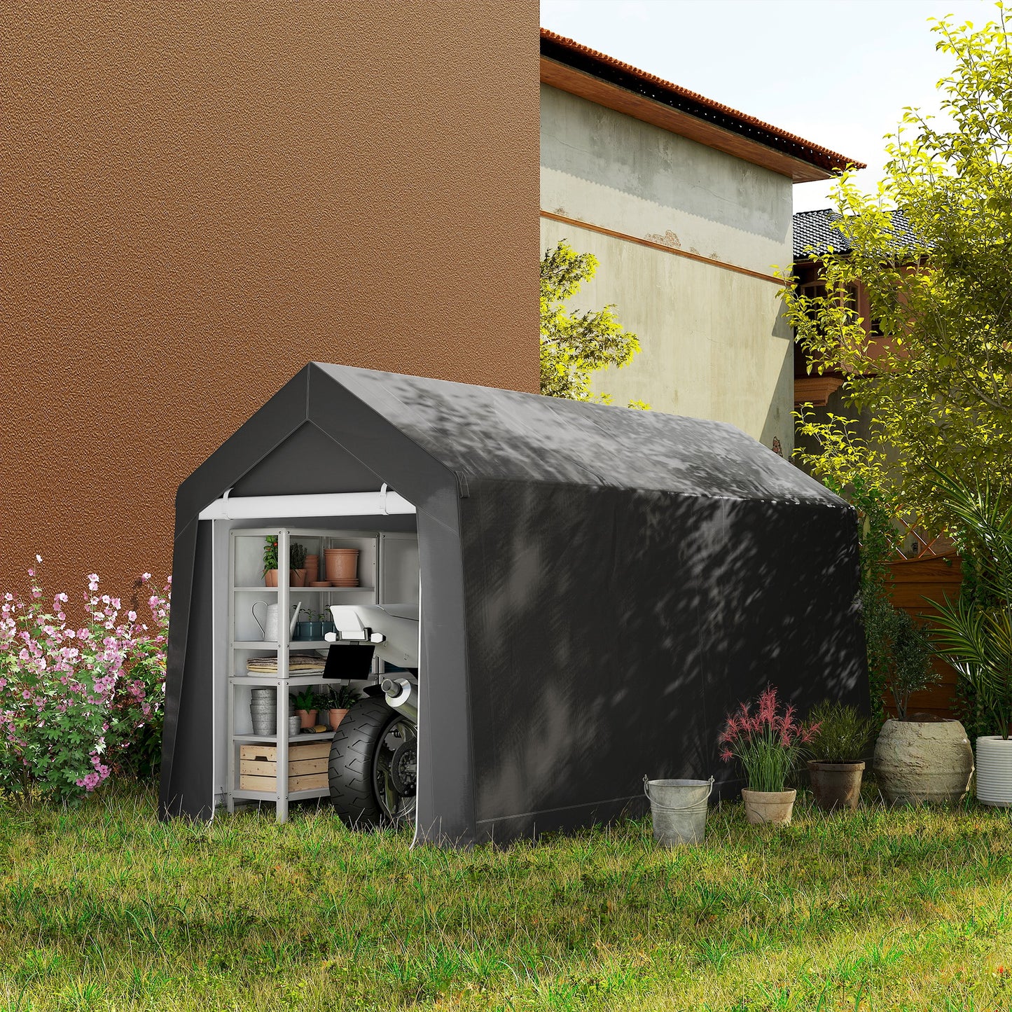 3.6 x 2.1m Portable Outdoor Shed, with Window (1)