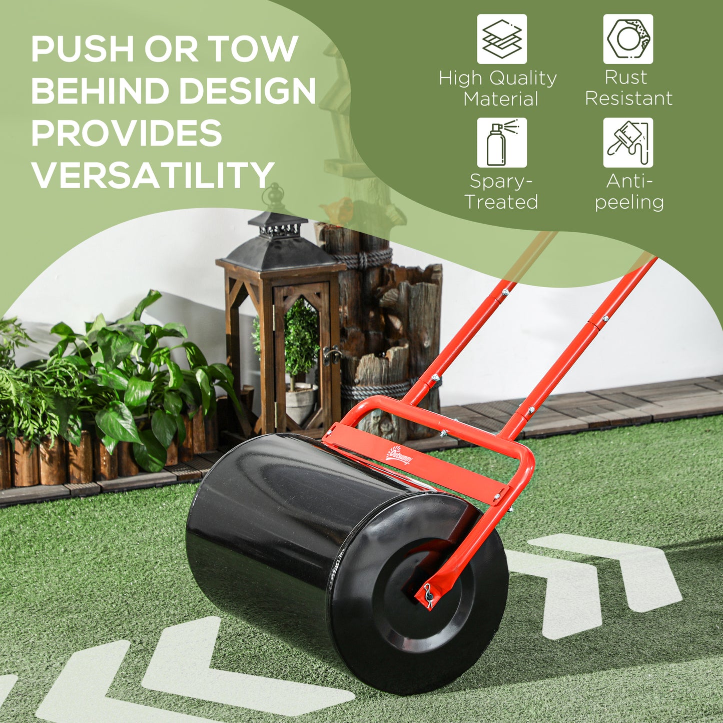 38L Fillable Cylinder Steel Lawn Roller