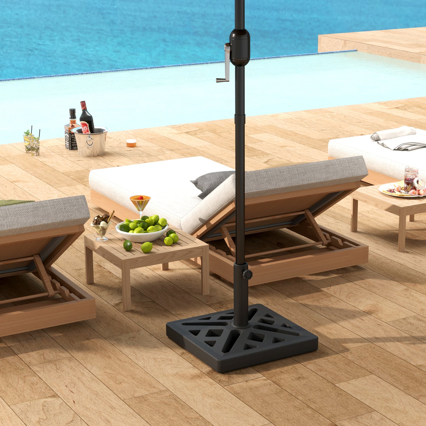 Garden Parasol Base, 15kg HDPE Outdoor Umbrella Stand Parasol Stand