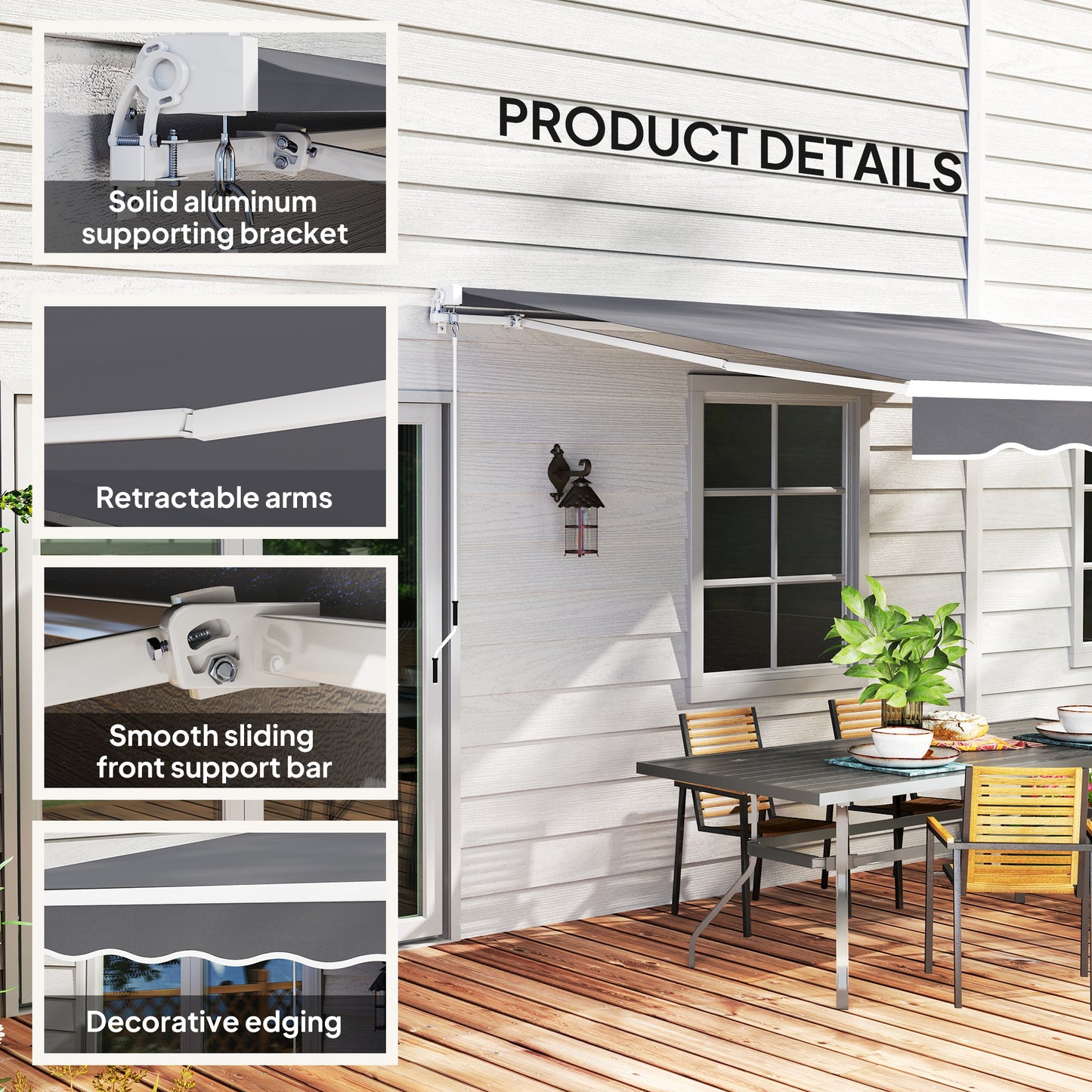 2 x 2.5m Manual Retractable Awning