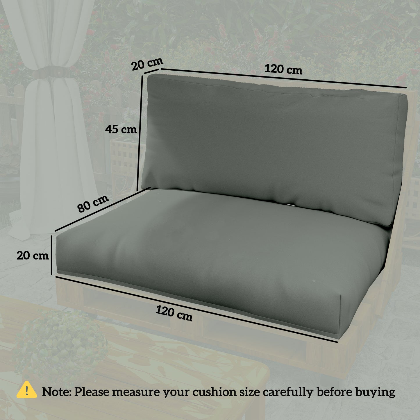 Two Piece Seat Pallet and Back Cushions