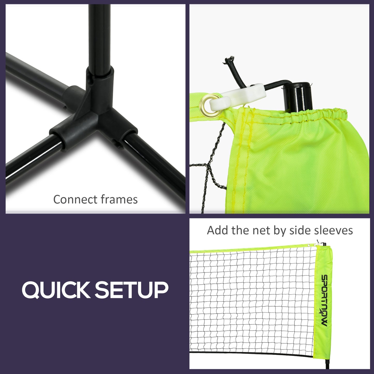 4m Badminton Net, Height Adjustable Outdoor Sports Net