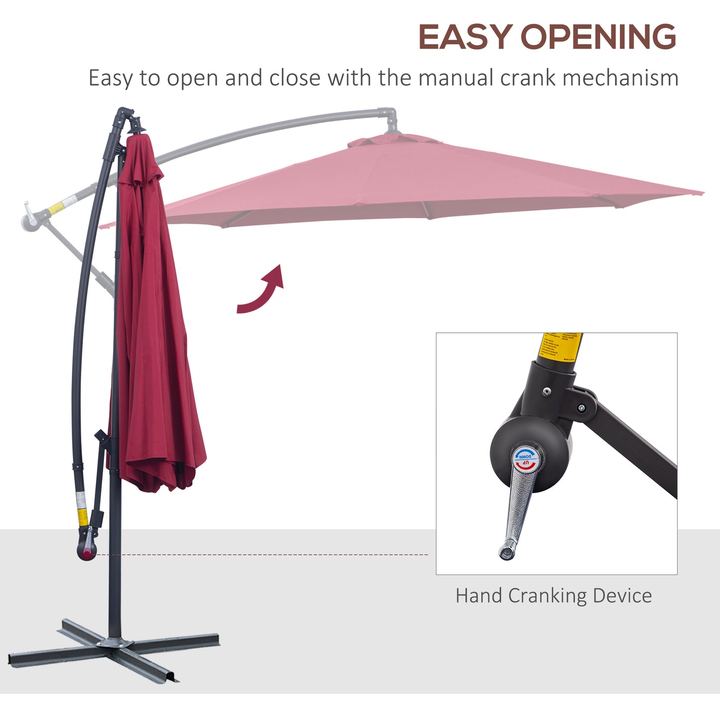 3m Water Resistant Terylene Hanging Parasol