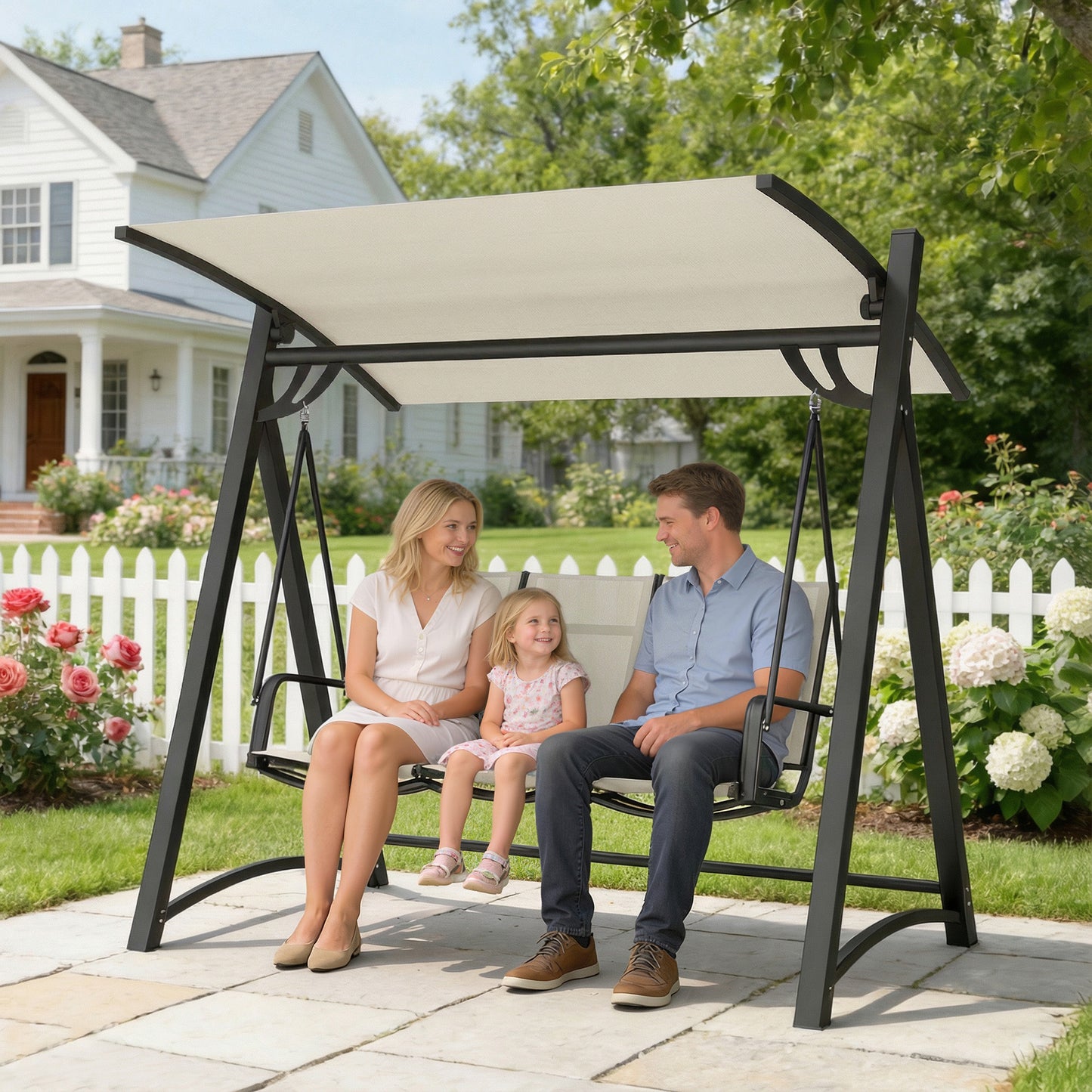3 Seater Swing Chair, Garden Swing Bench (1)