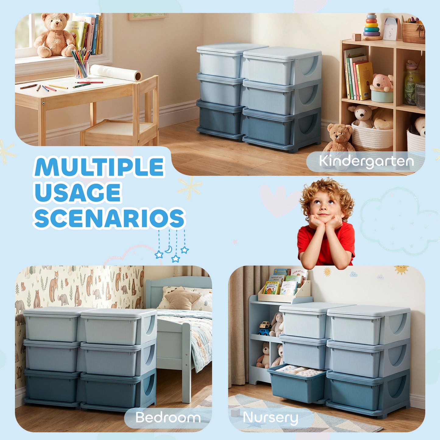 Kids Storage Unit, with Six Drawers